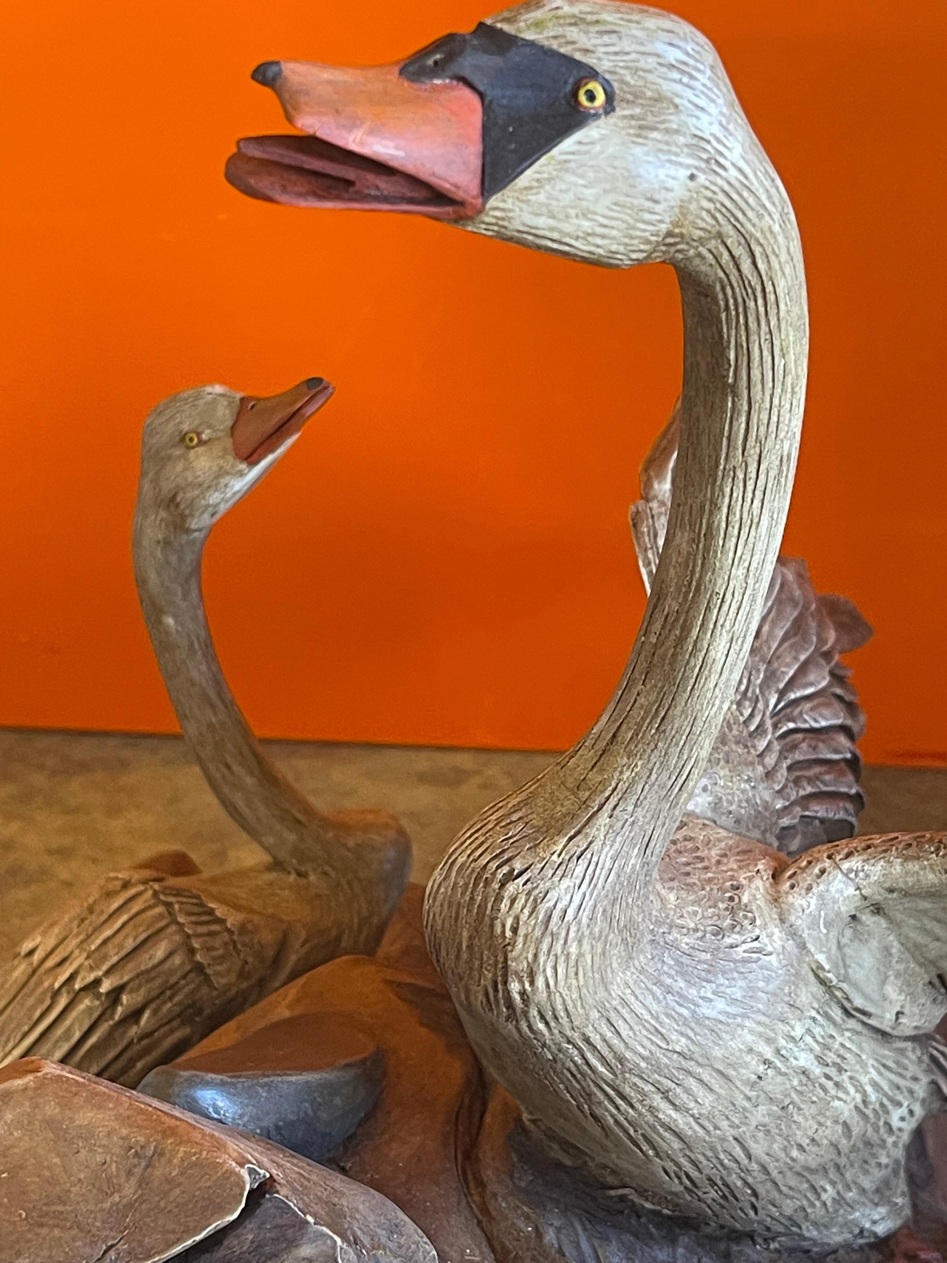 Large Hand Carved Duck Sculpture by Miguel Ruelas For Sale 7