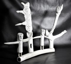 Gran Escultura Figurativa Estilizada Inuit Tallada a Mano