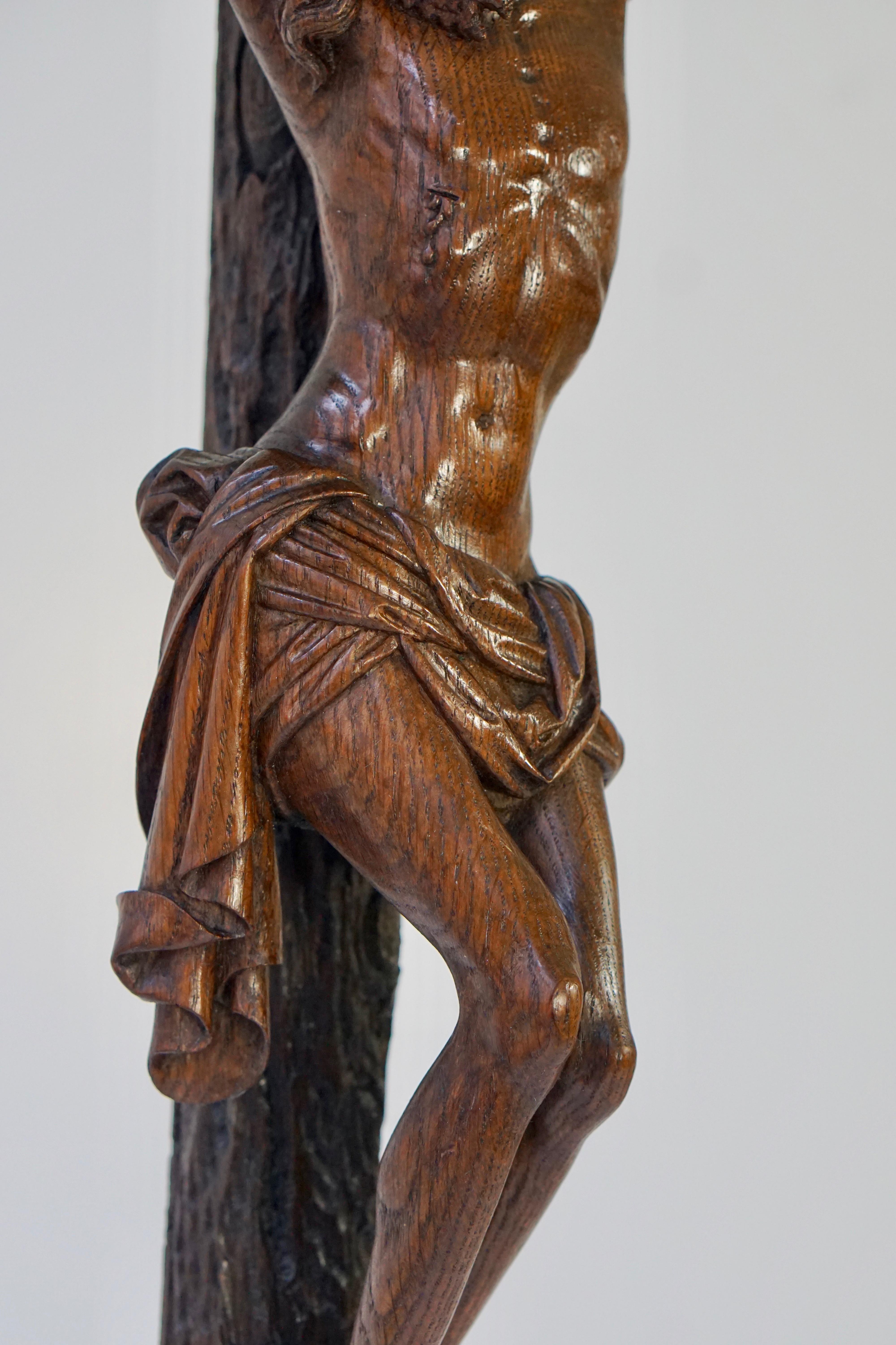 Large Hand Carved, Late 19th Century Corpus of Christ or Crucifix 3