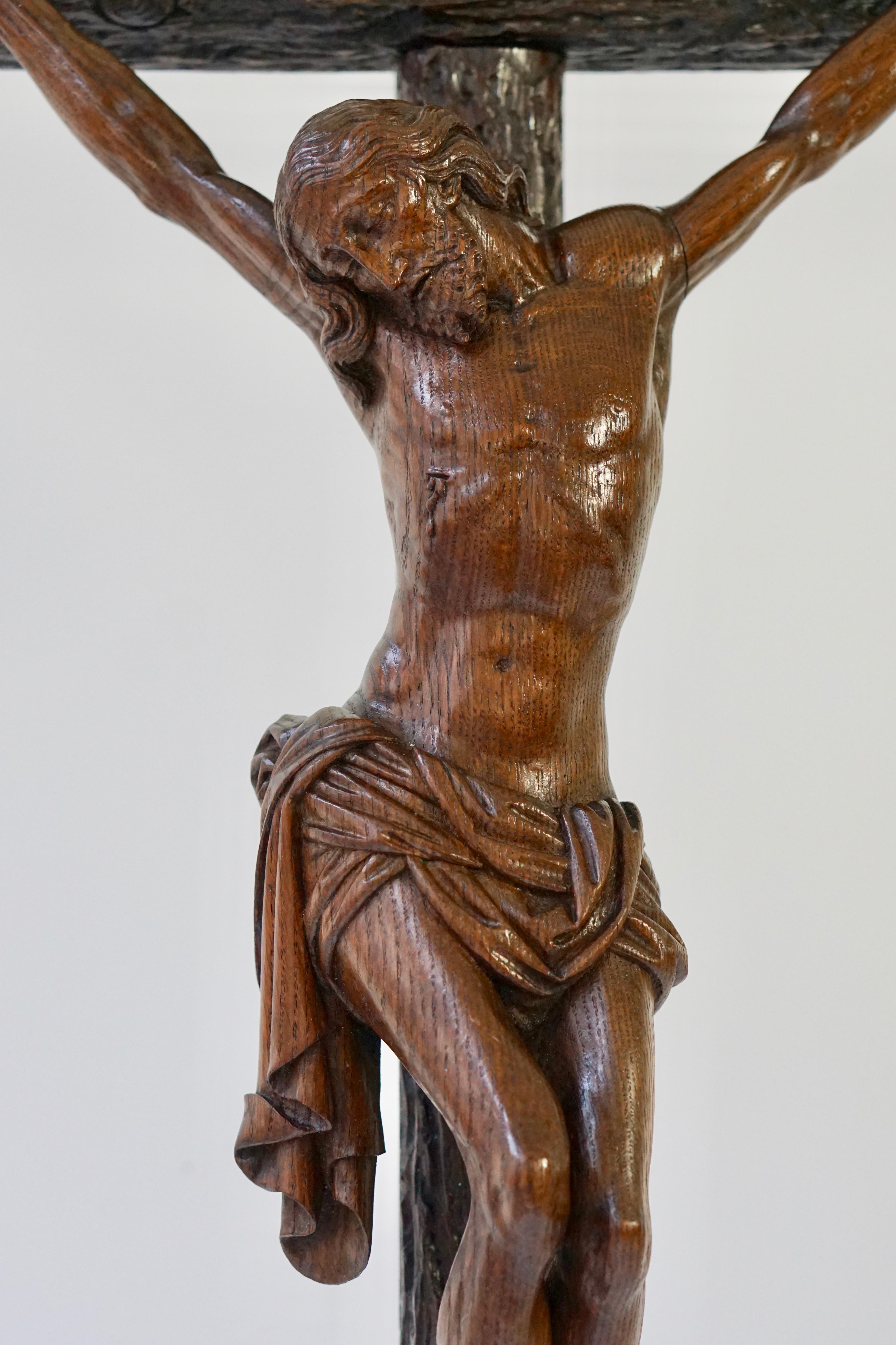 Large Hand Carved, Late 19th Century Corpus of Christ or Crucifix 6
