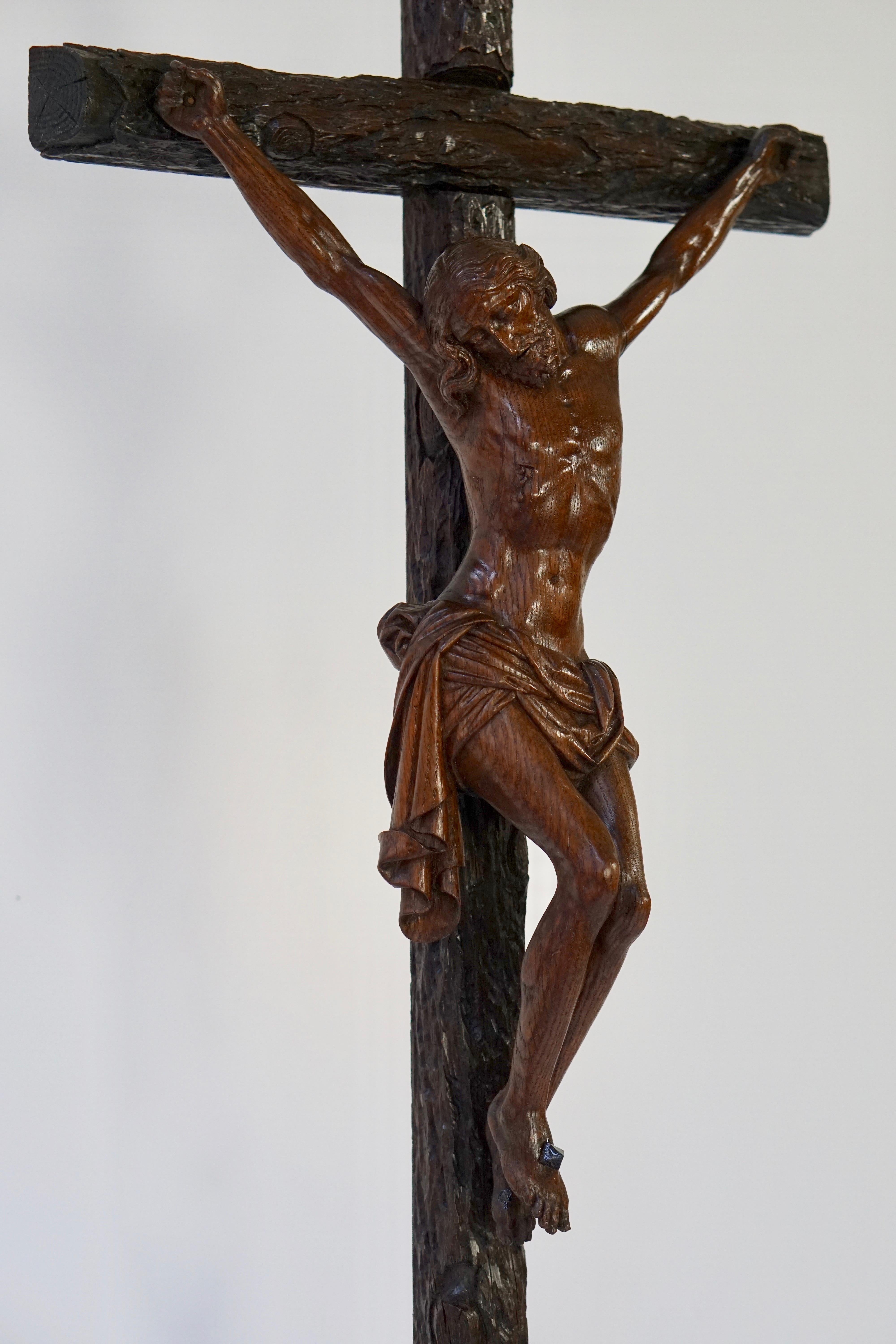 Large Hand Carved, Late 19th Century Corpus of Christ or Crucifix 1