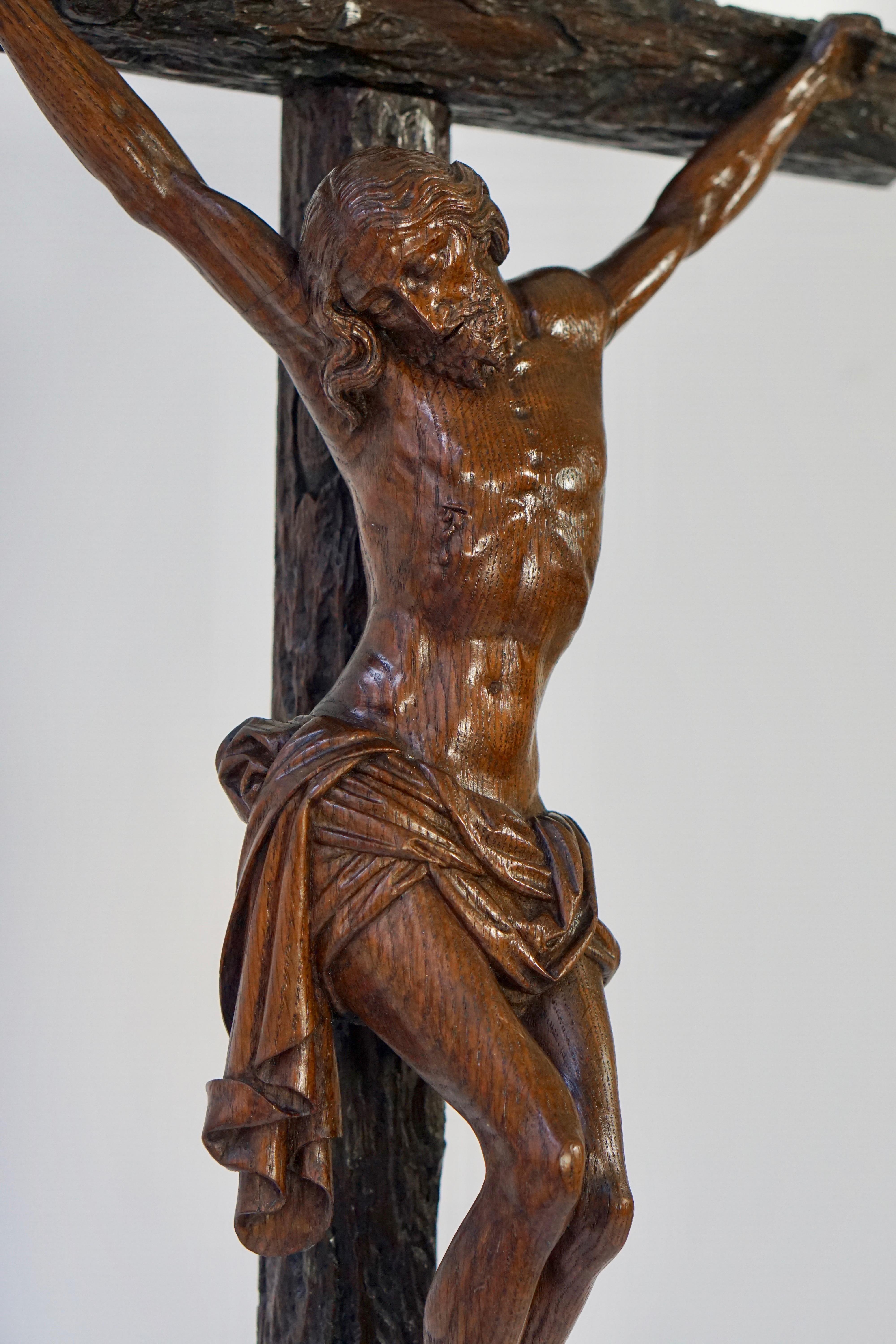 Large Hand Carved, Late 19th Century Corpus of Christ or Crucifix 2