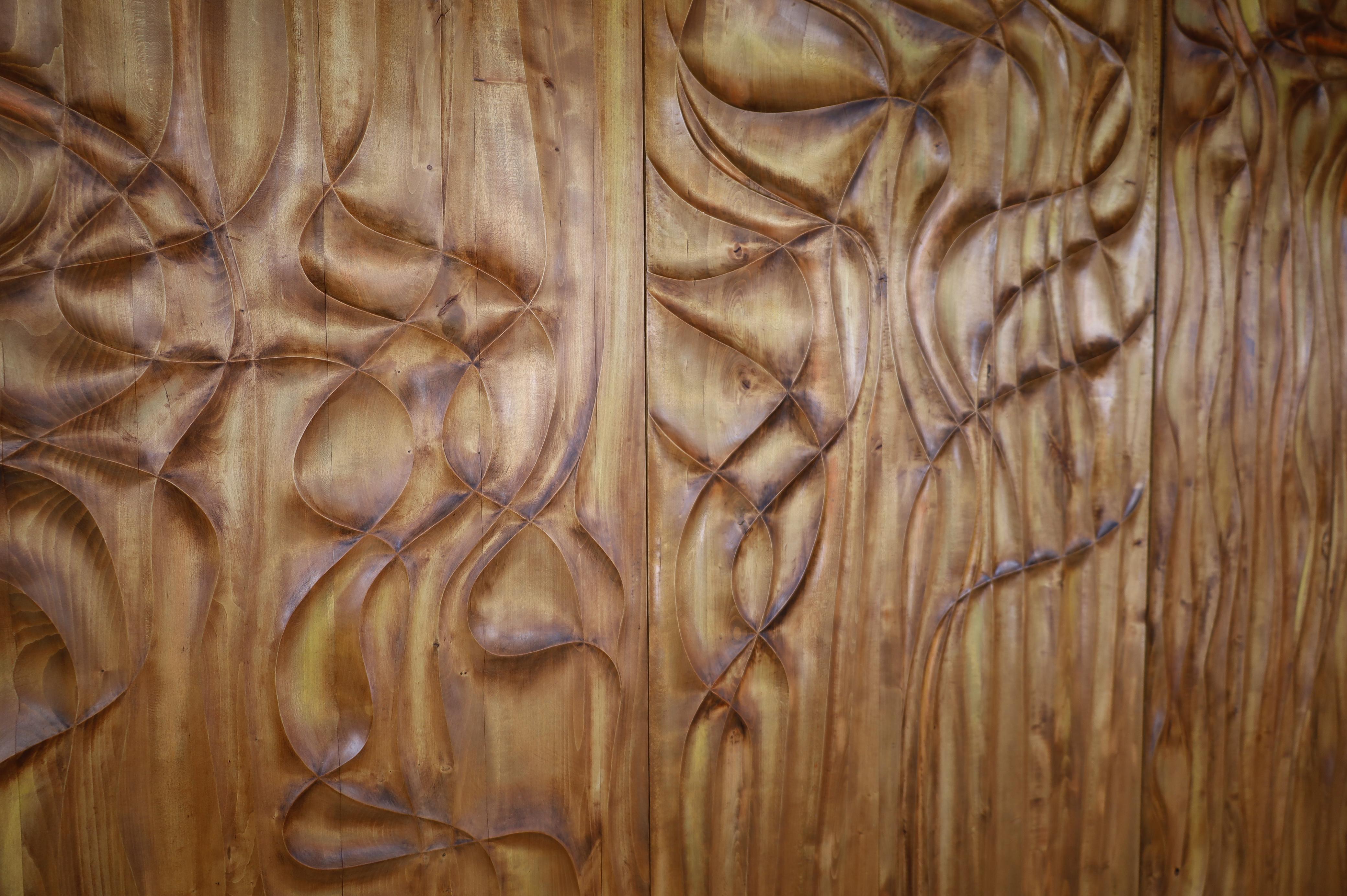 Large Hand-Carved Linden Wood Wall Panels, Fairmont Golden Prague Hotel CZ 1970s For Sale 2