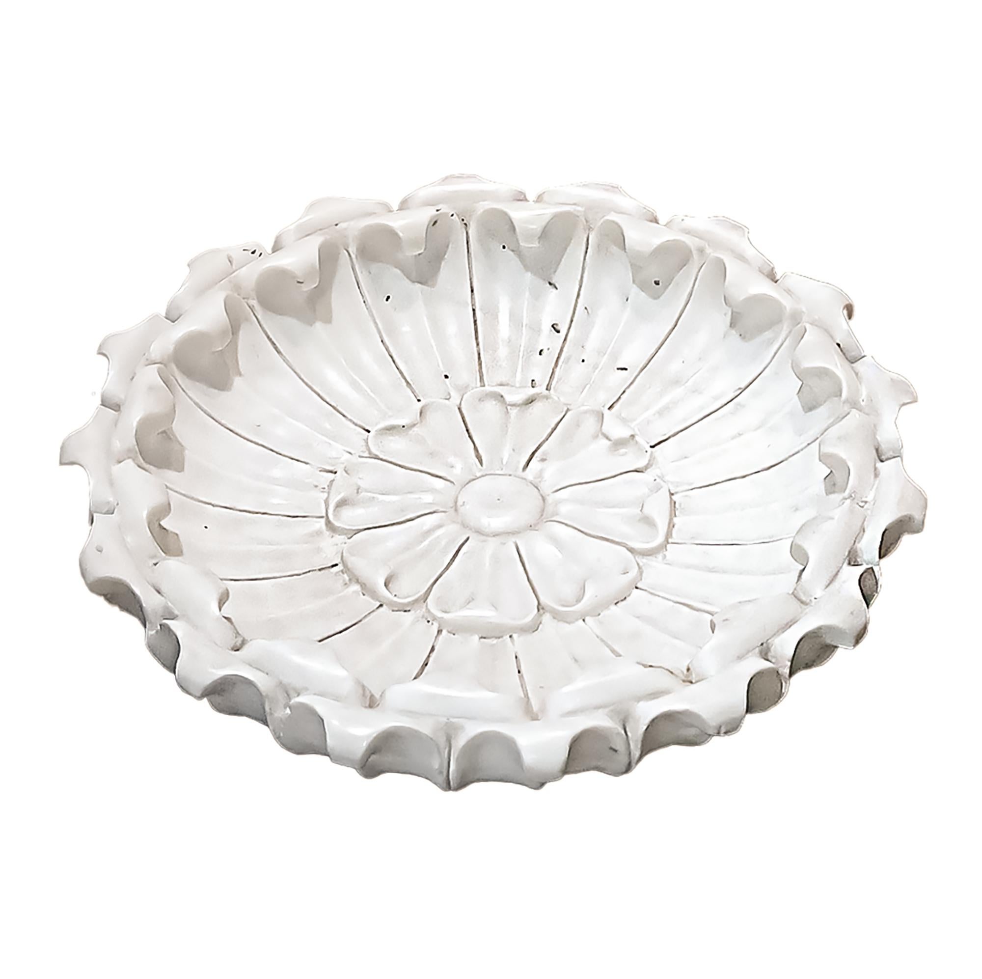 Große handgeschnitzte Marmorschale, Mitte des 20. Jahrhunderts im Angebot 2