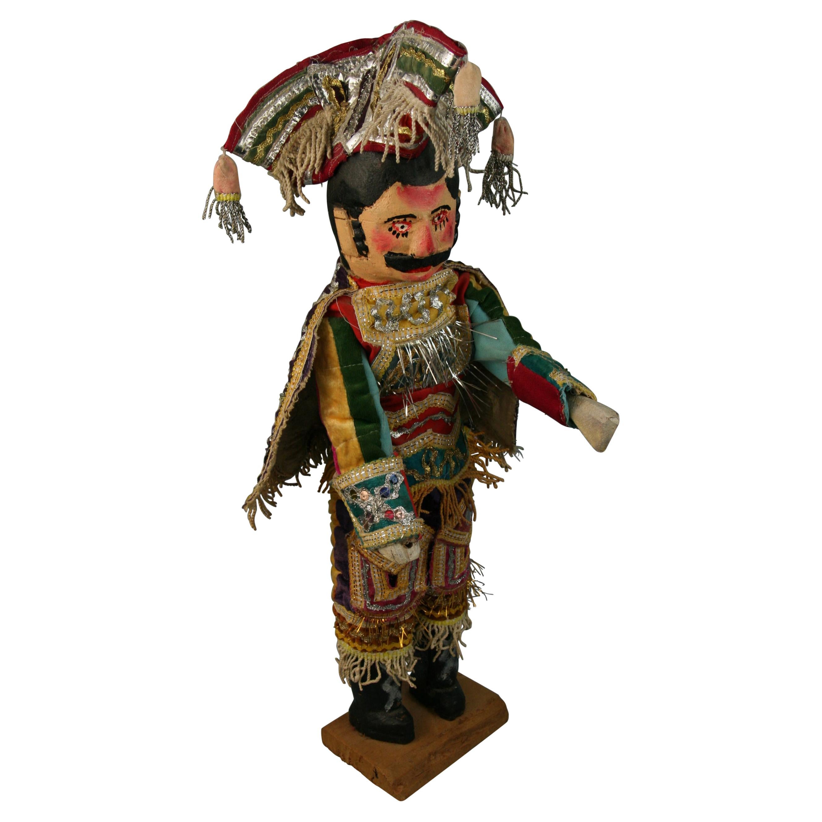 Large Hand Carved Mexican General Folk Art Sculpture