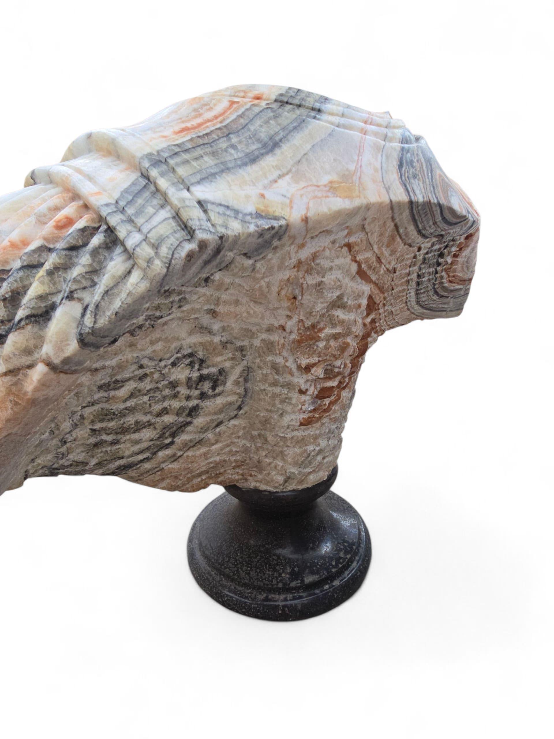 Gran busto de ónice y mármol tallado a mano de un emperador romano, Italia, S. XX en venta 3