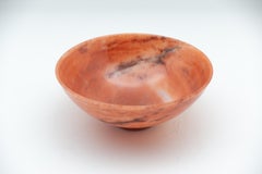 Large Hand-Carved Orange Aventurine Bowl from India