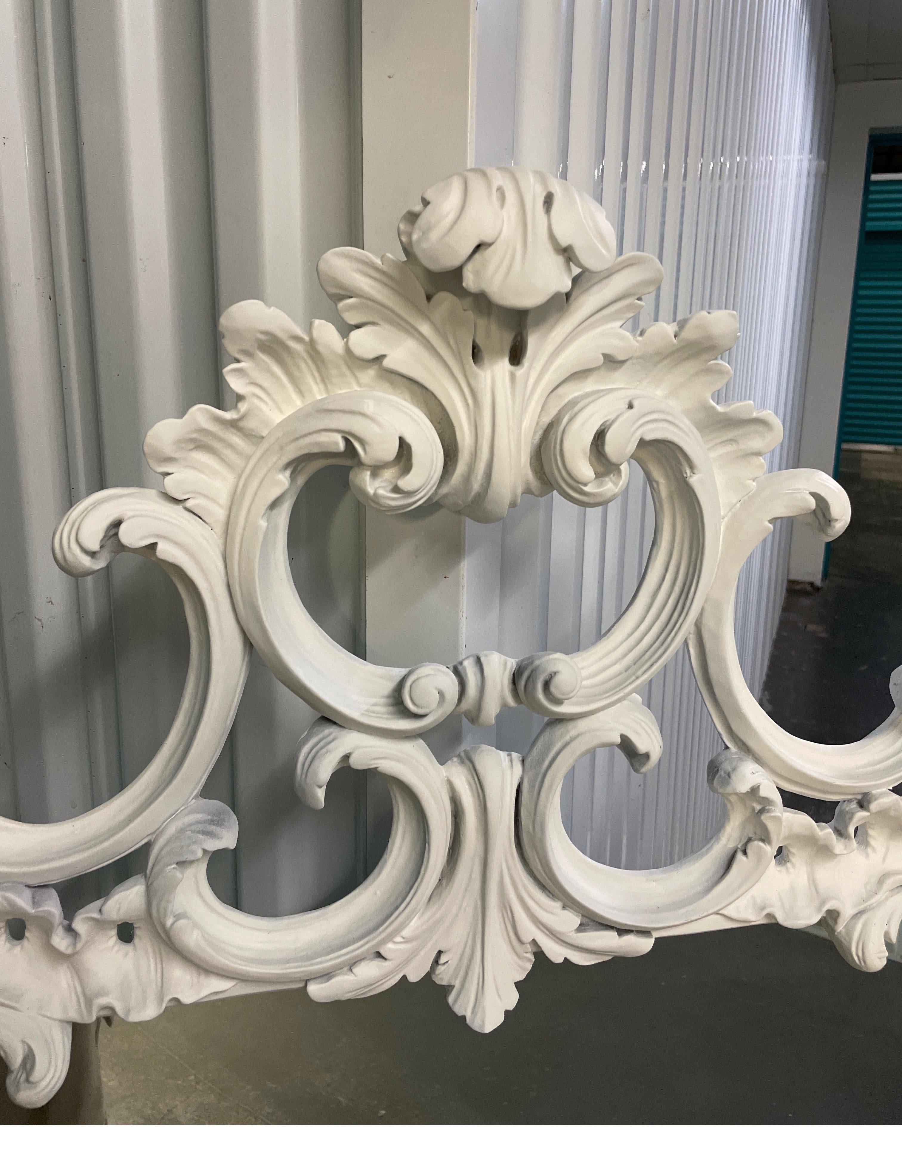 20th Century Large Hand Carved & Painted Italian Chinese Chippendale Style Mirror