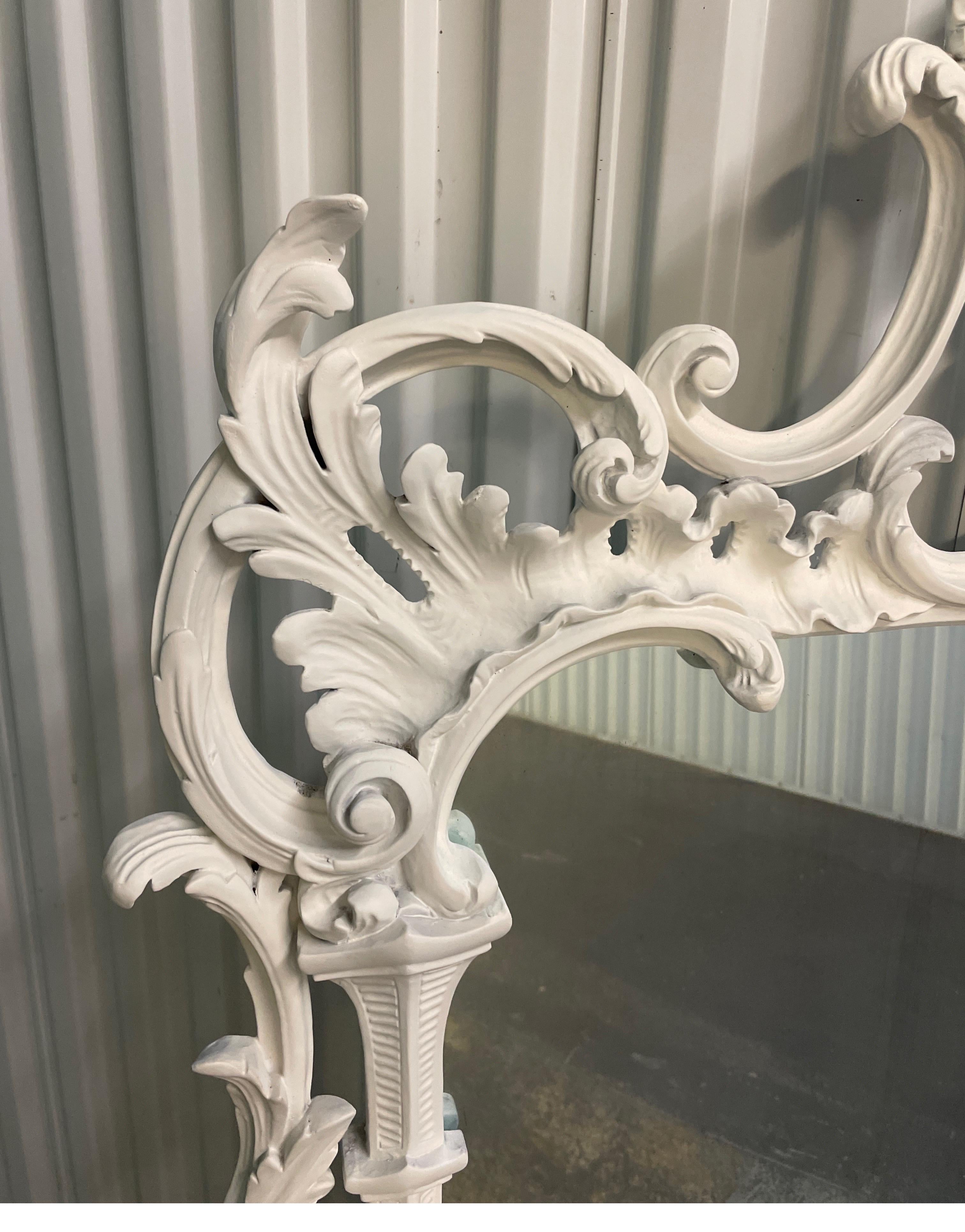 Large Hand Carved & Painted Italian Chinese Chippendale Style Mirror 1