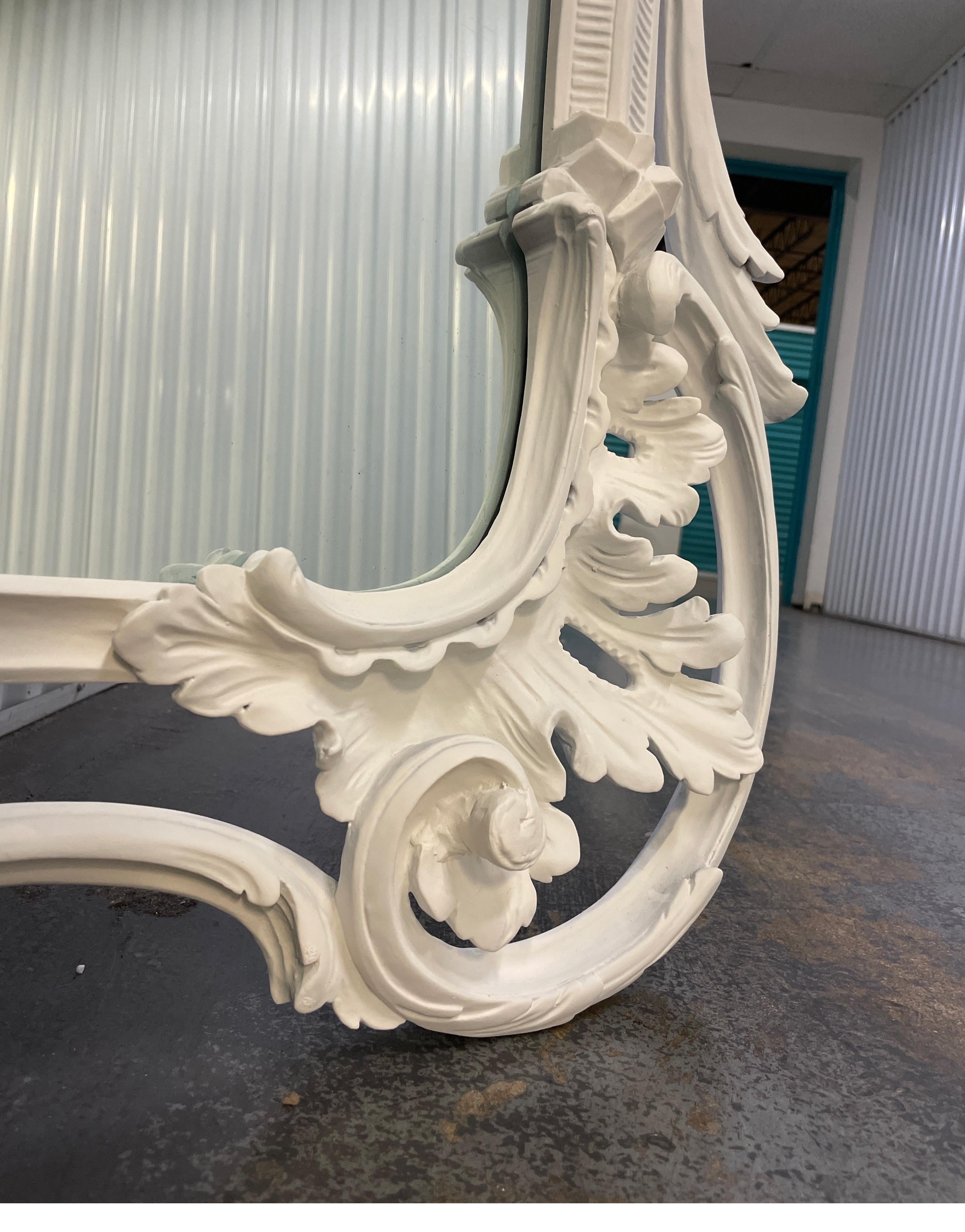 Large Hand Carved & Painted Italian Chinese Chippendale Style Mirror 5