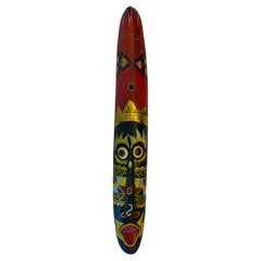Large Hand-Carved & Painted Wooden Tribal Mask