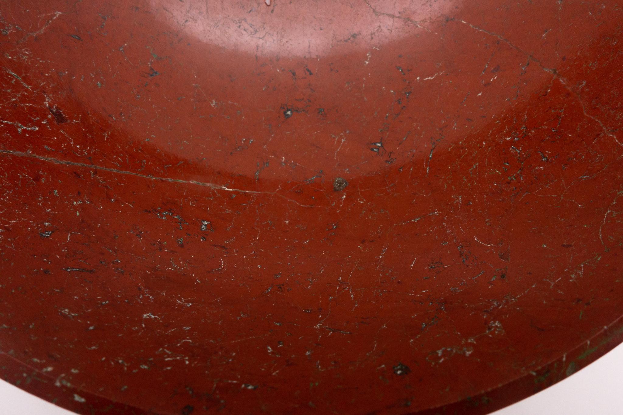 Other Large Hand-Carved Red Jasper Bowl from India For Sale