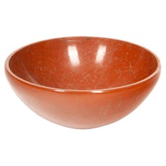 Grand bol en jaspe rouge sculpté à la main, d'Inde