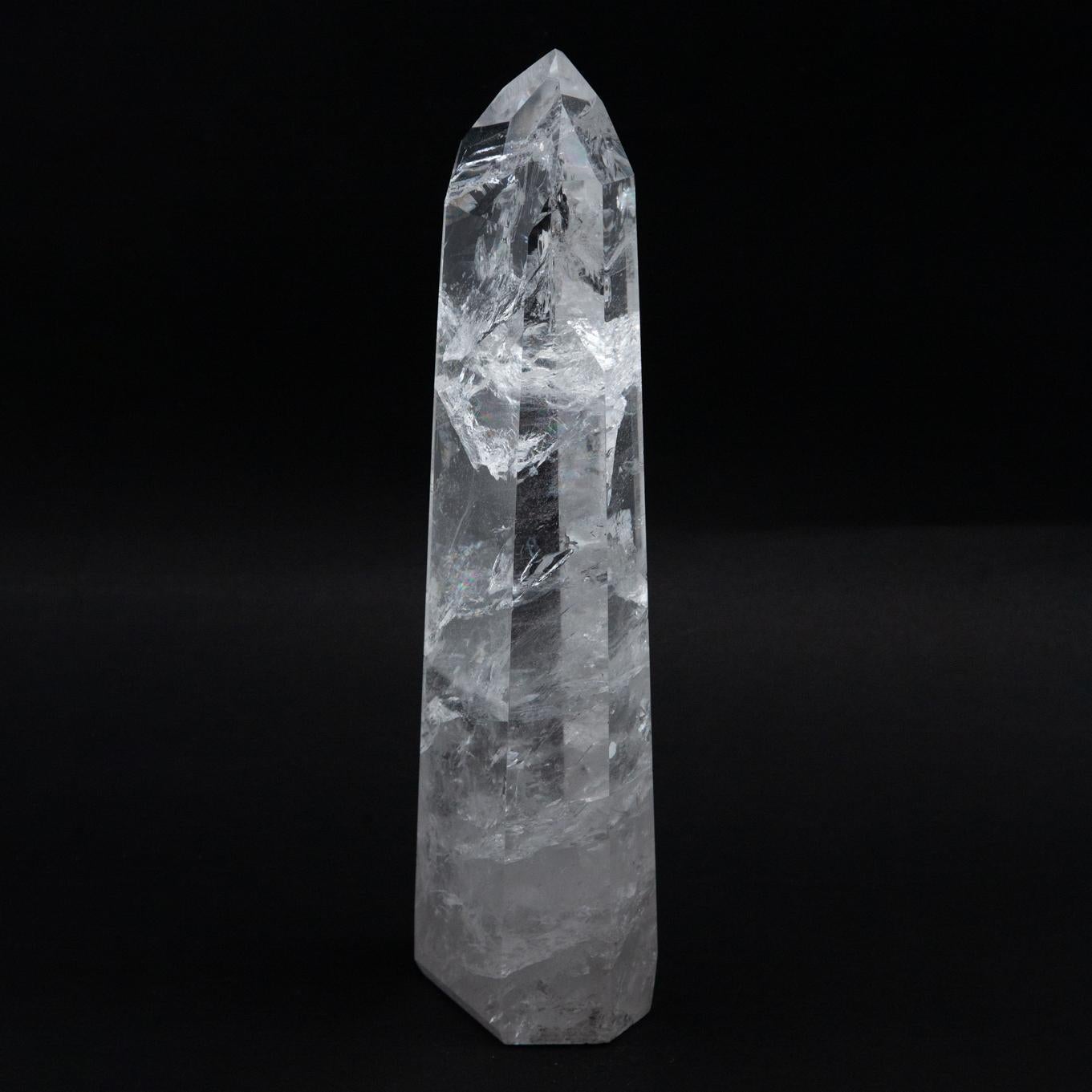 Large Hand Carved Rock Crystal Point In New Condition In New York, NY