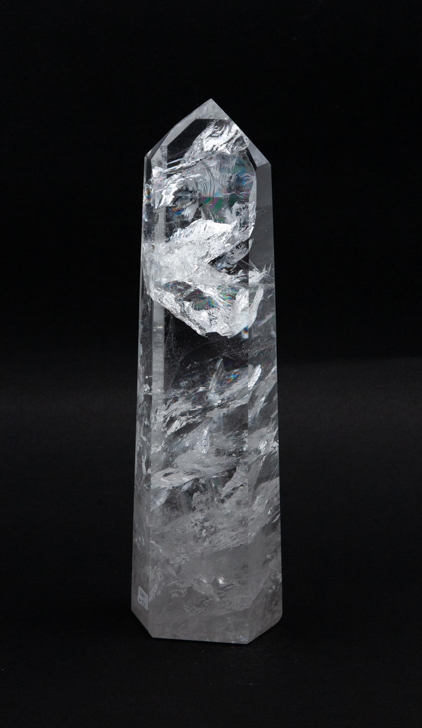 Contemporary Large Hand Carved Rock Crystal Point