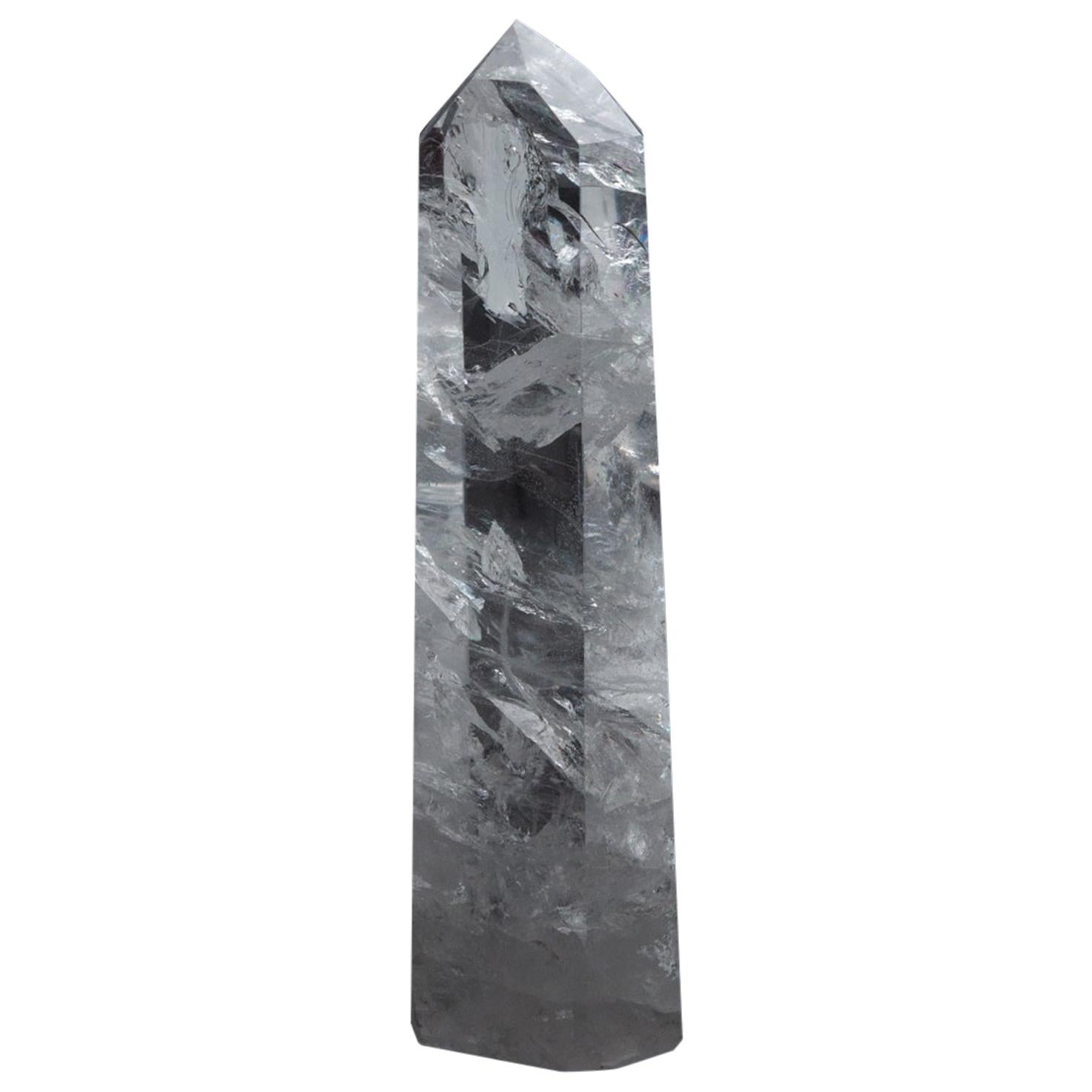 Large Hand Carved Rock Crystal Point