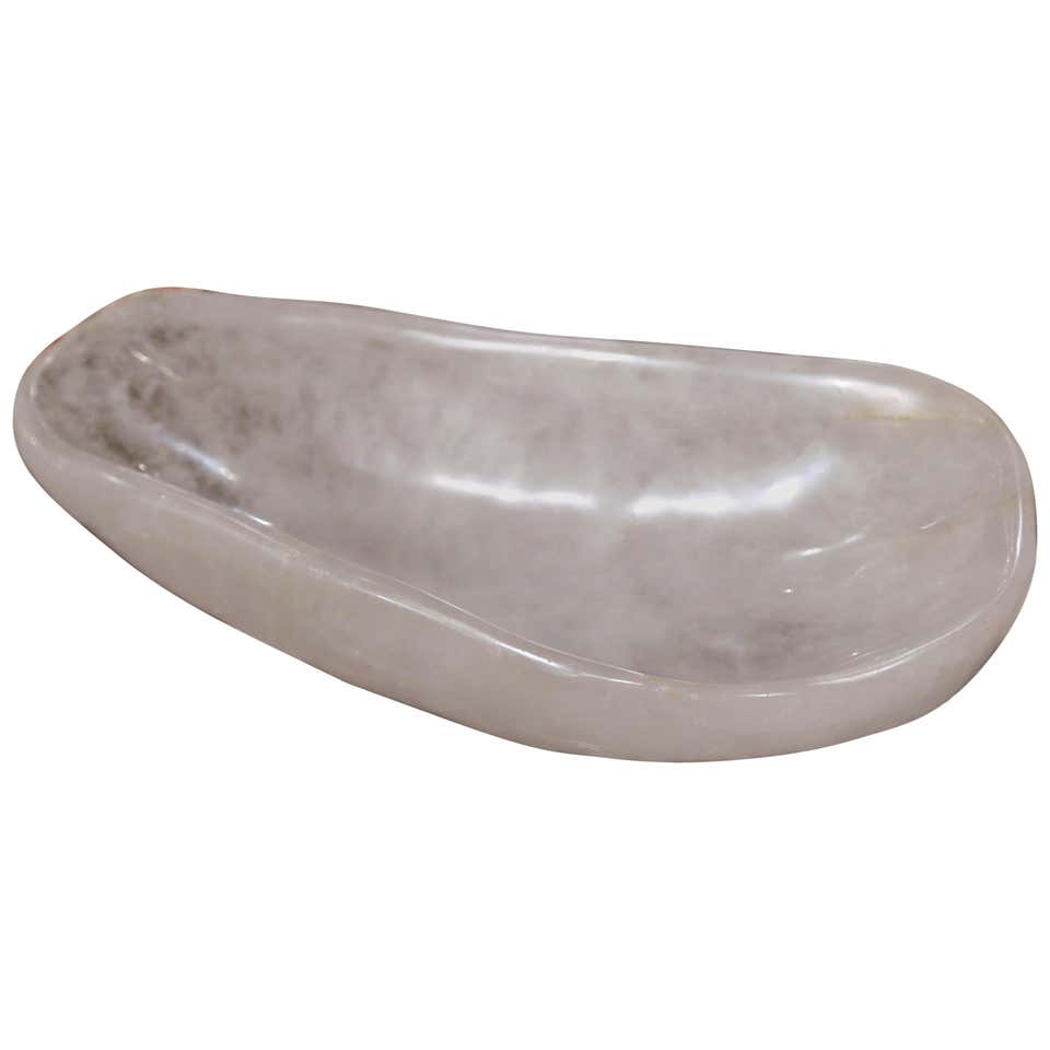 Large Hand Carved Rock Crystal Quartz Decorative Bowl from Brazil For ...