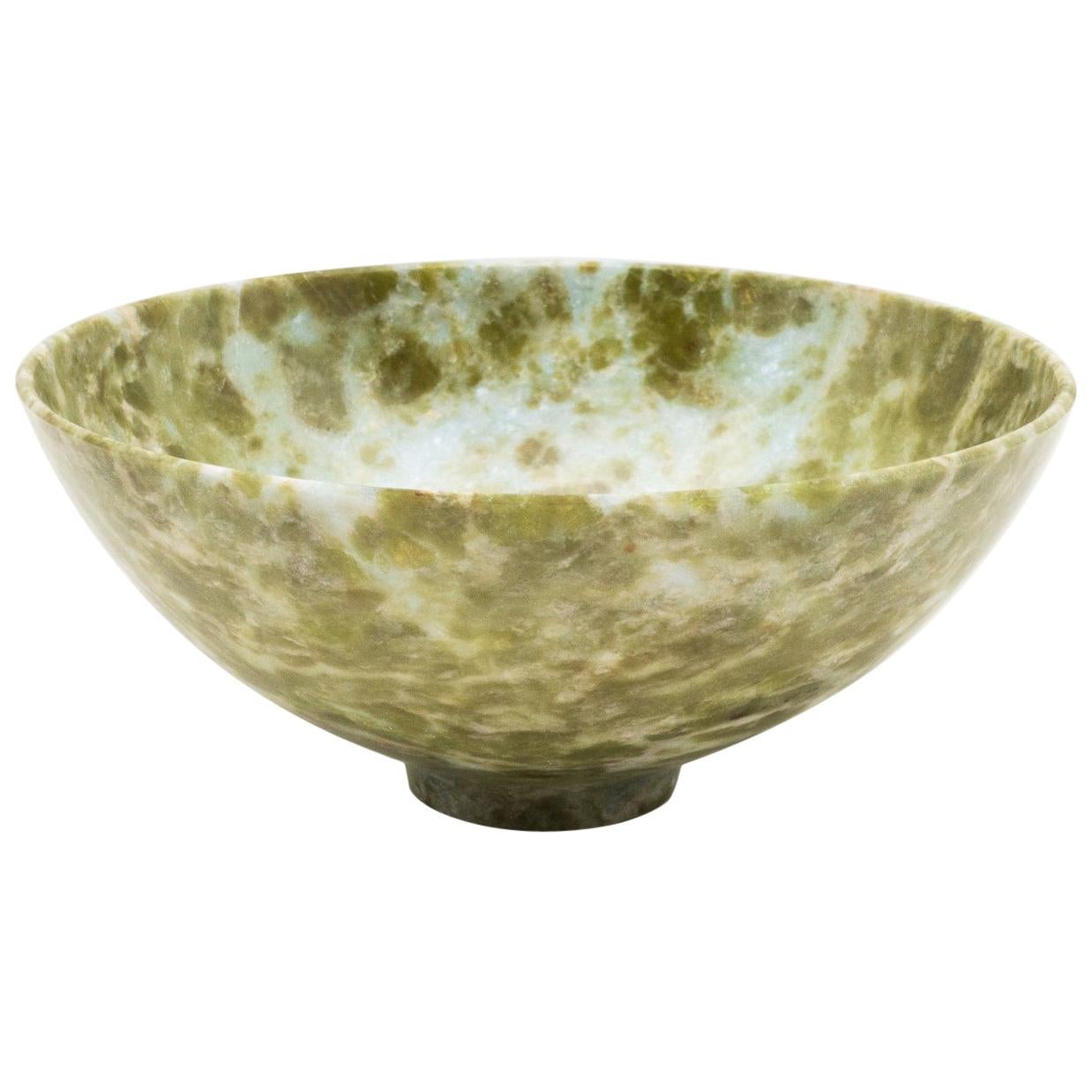 Large Hand Carved Serpentine Bowl from India