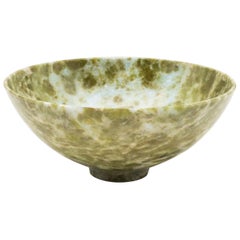 Large Hand Carved Serpentine Bowl from India