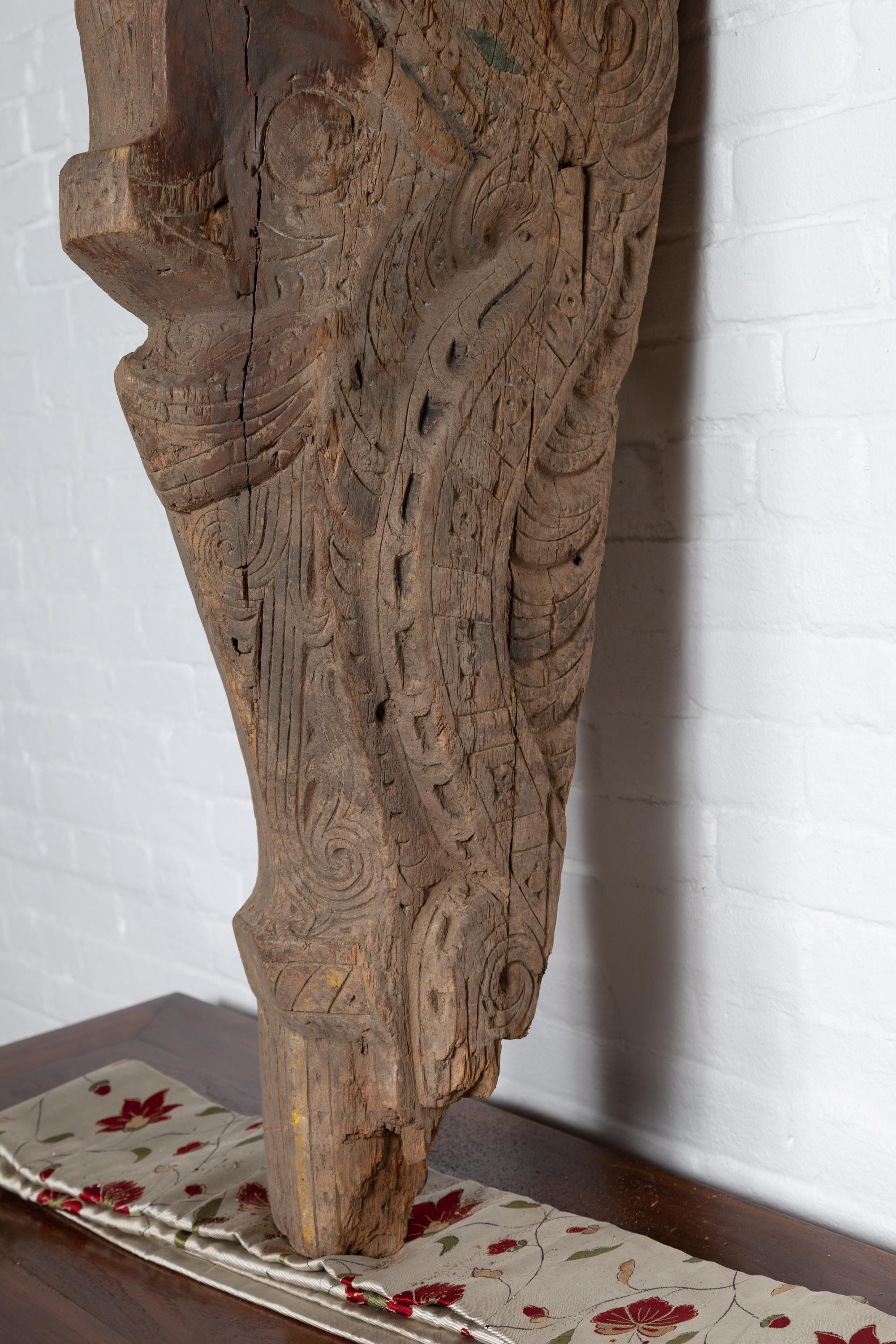 Large Hand Carved Singa Singa Tribal Carving from the Batak People in Sumatra For Sale 4