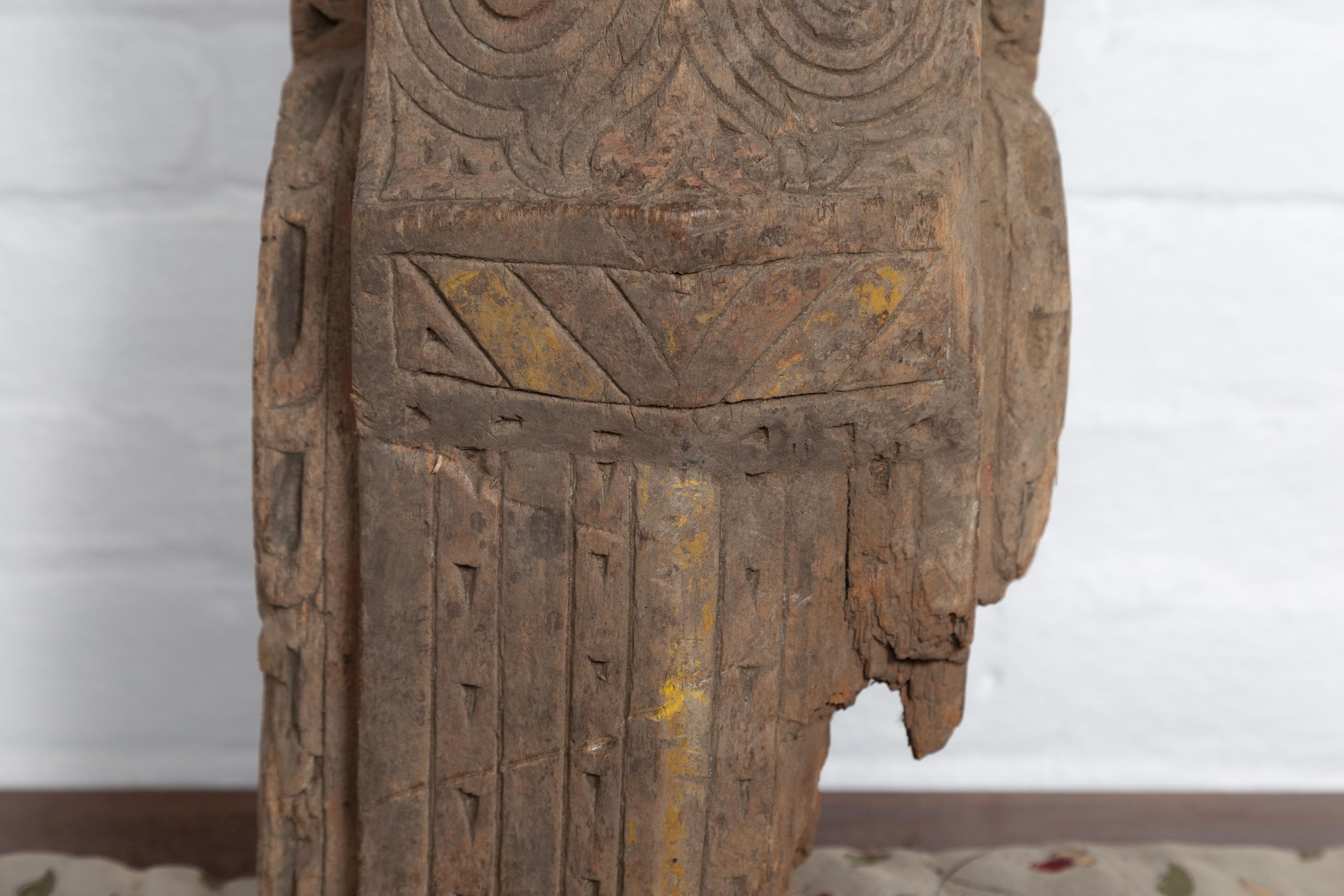 20th Century Large Hand Carved Singa Singa Tribal Carving from the Batak People in Sumatra For Sale