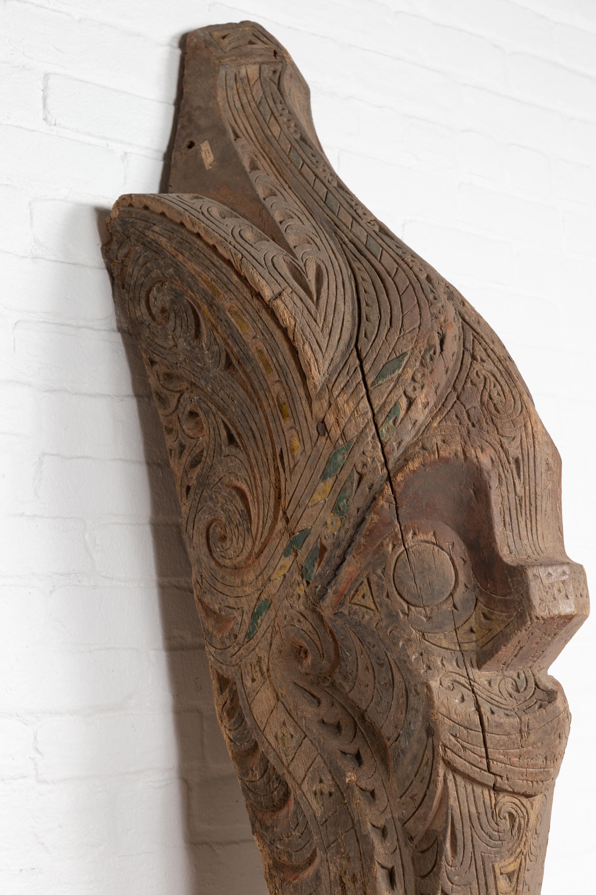Large Hand Carved Singa Singa Tribal Carving from the Batak People in Sumatra For Sale 1