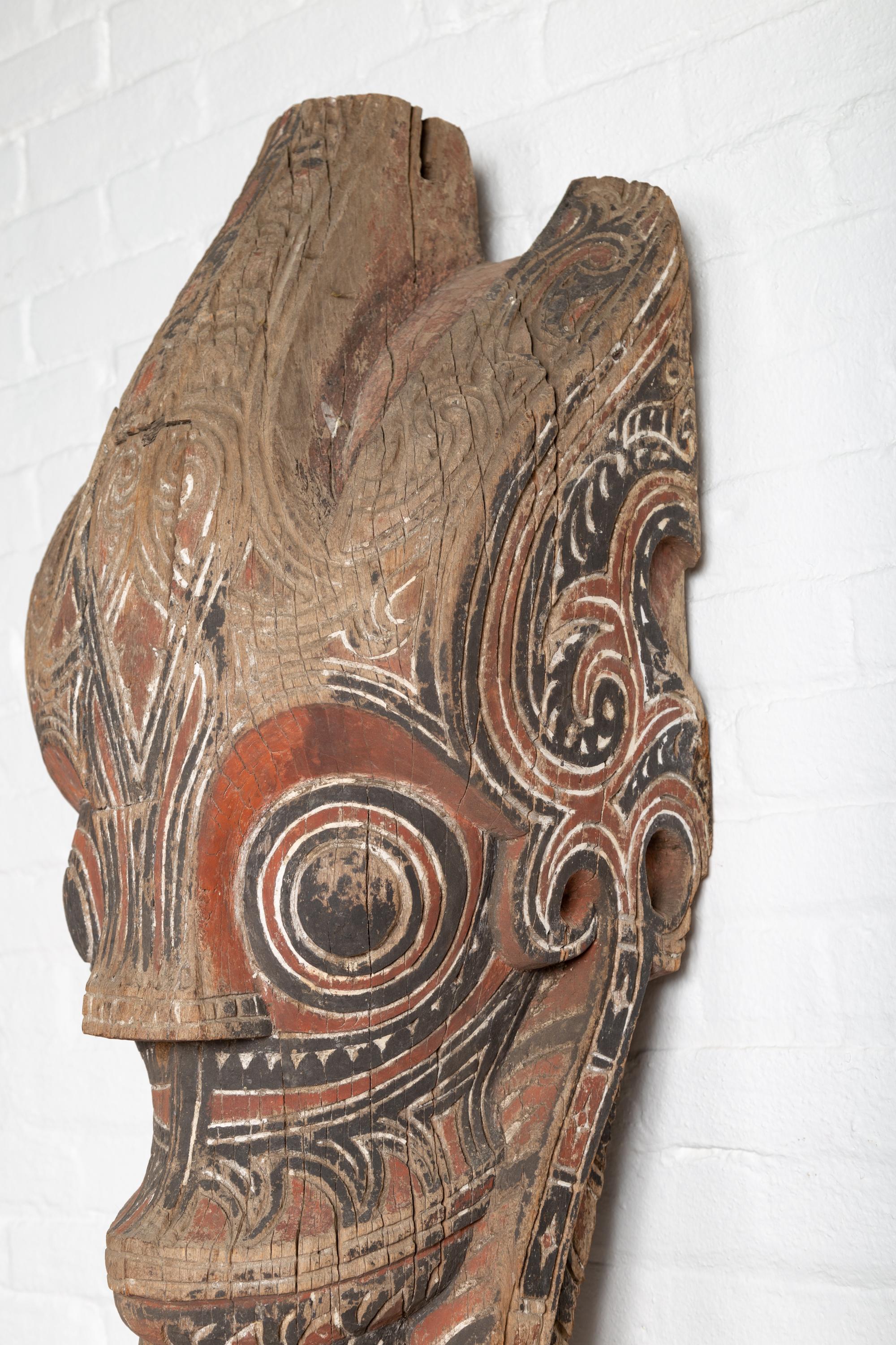 Large Hand Carved Singa Singa Tribal Carving from the Batak People, Sumatra For Sale 1