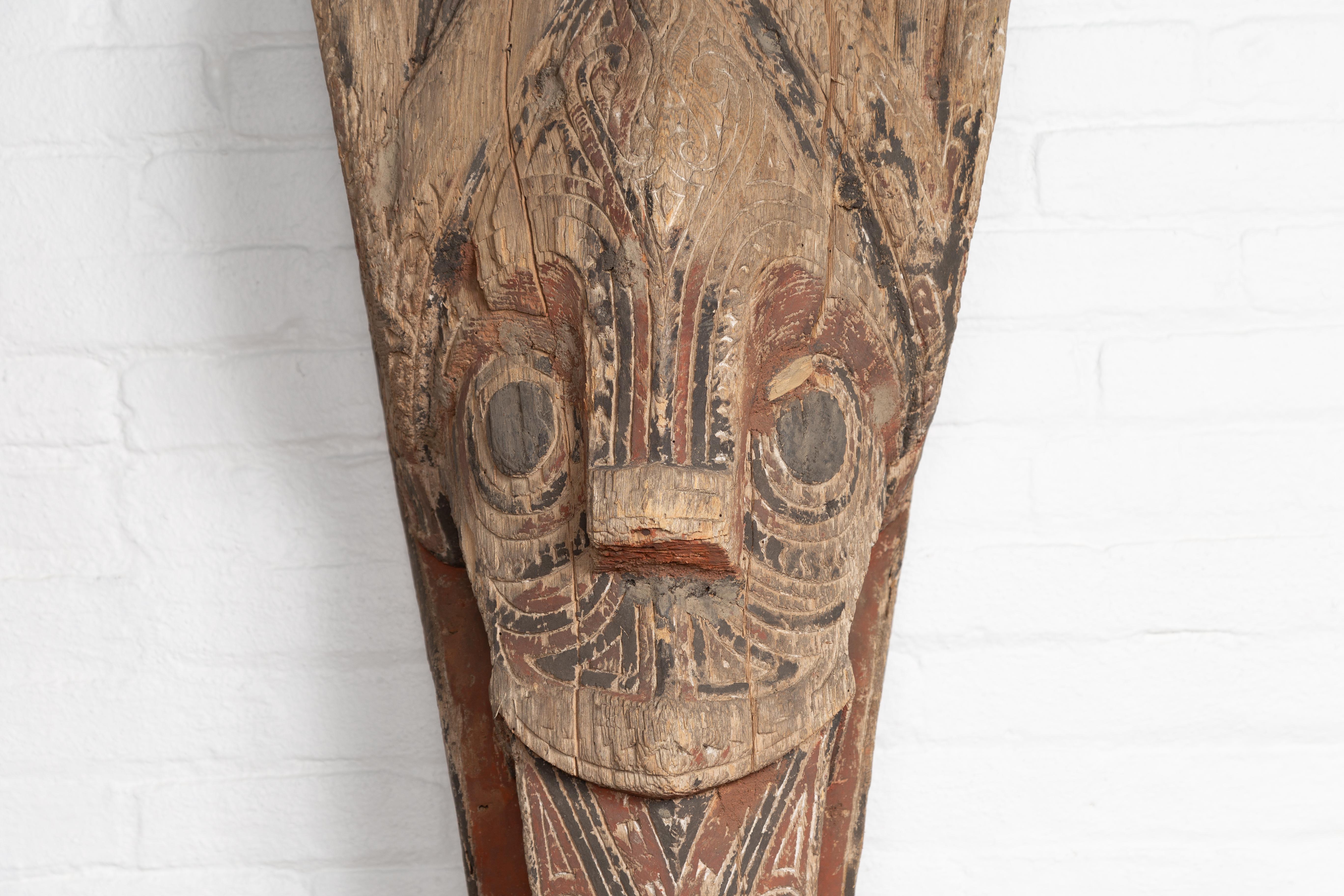 Indonesian Large Hand Carved Singa Singa Tribal Carving from the Batak People, Sumatra