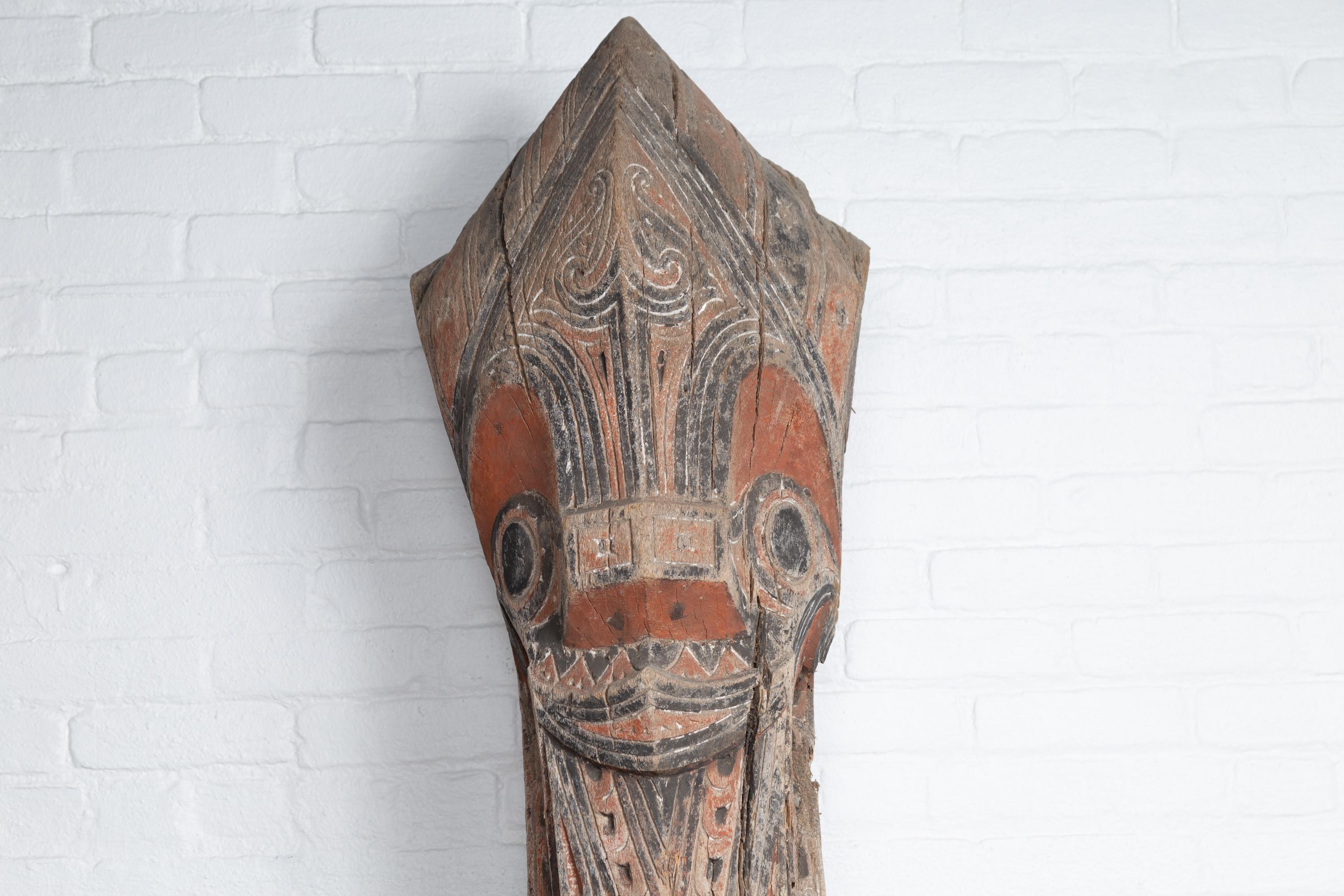 Indonesian Large Hand Carved Singa Singa Tribal Carving from the Batak People, Sumatra