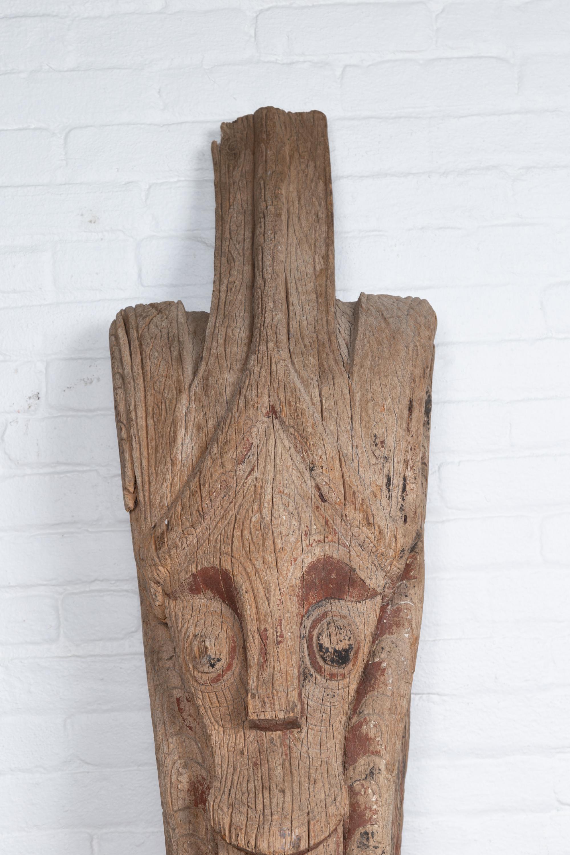 Indonesian Large Hand Carved Singa Singa Tribal Carving from the Batak People, Sumatra For Sale