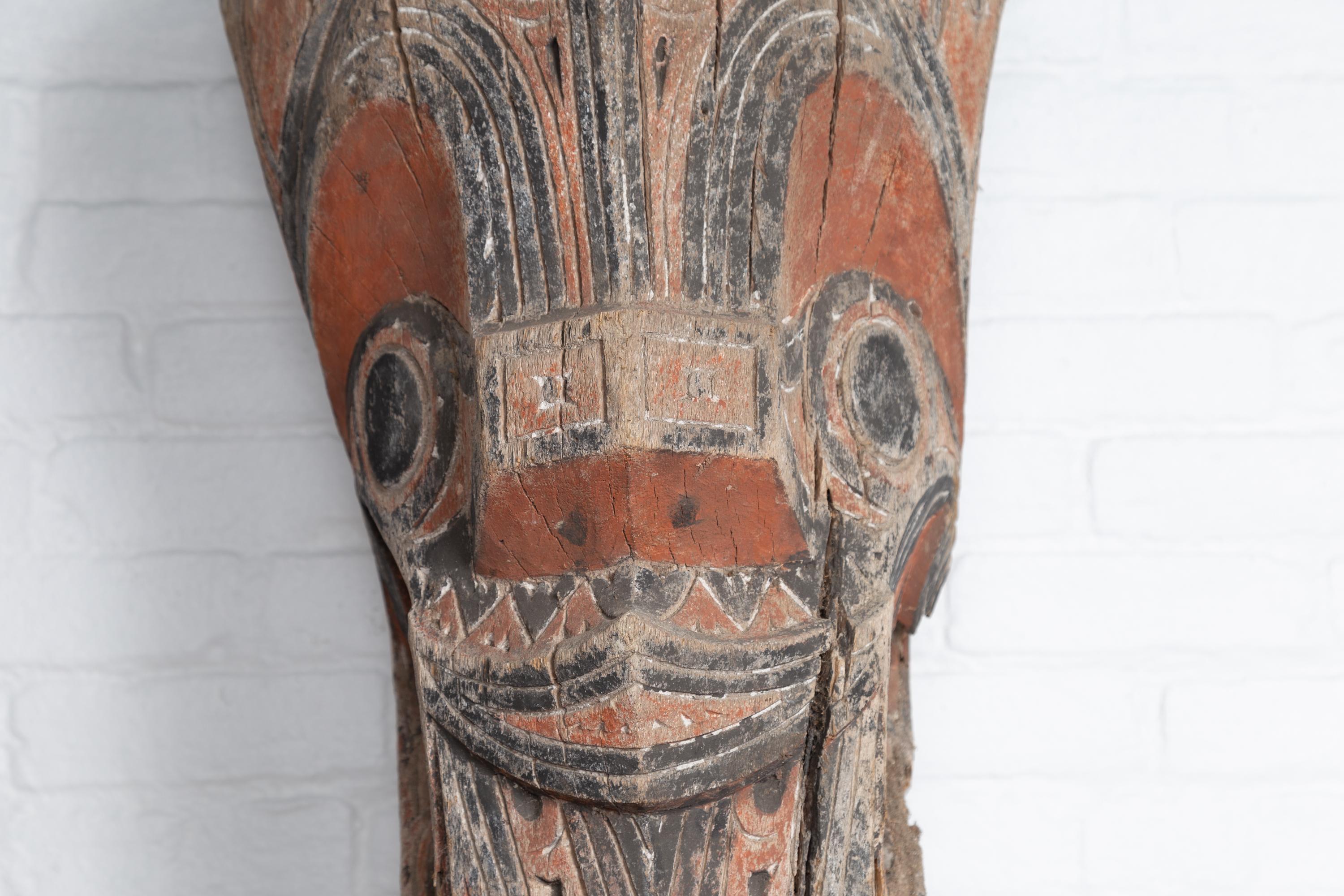 19th Century Large Hand Carved Singa Singa Tribal Carving from the Batak People, Sumatra