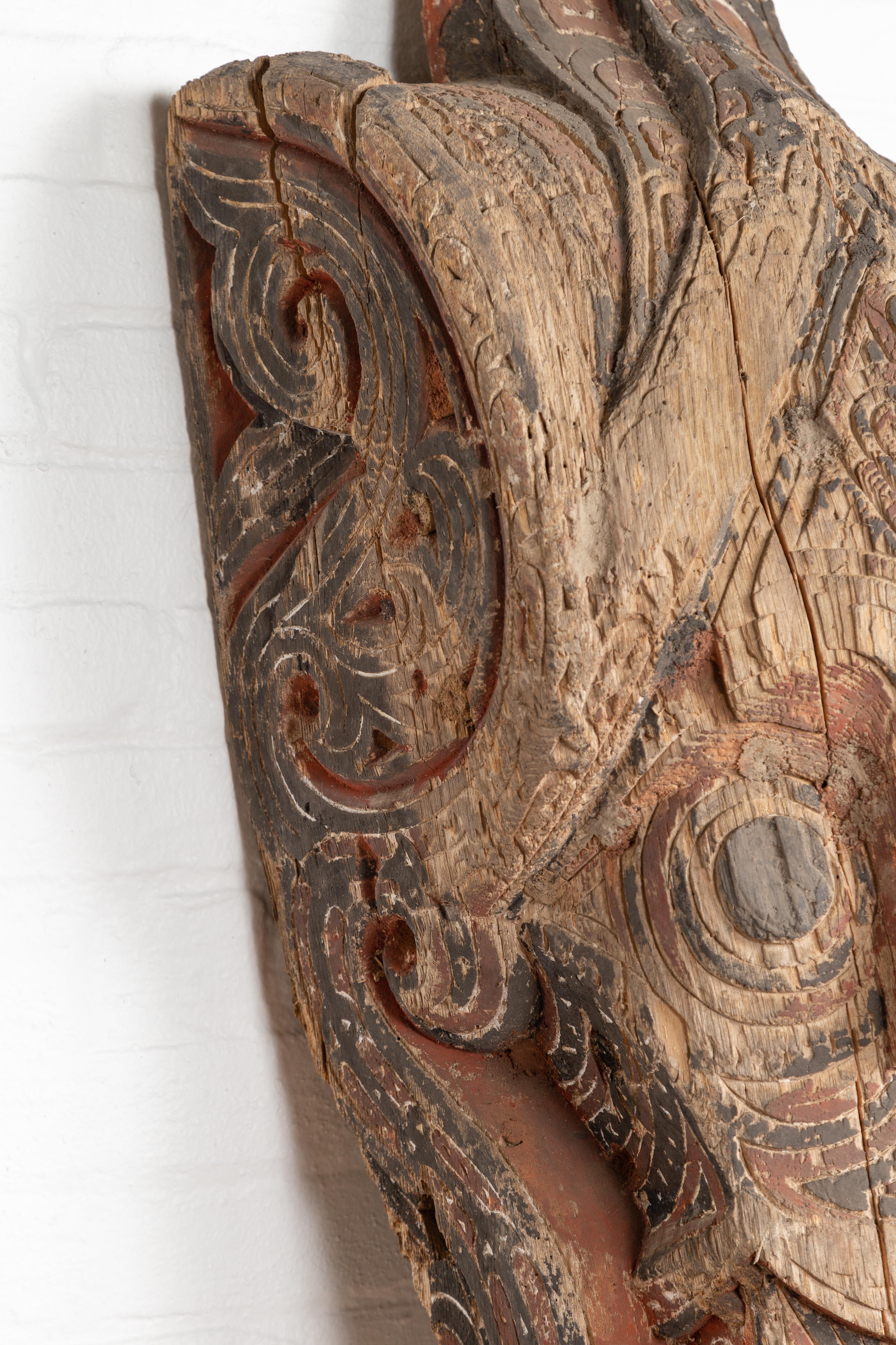 Wood Large Hand Carved Singa Singa Tribal Carving from the Batak People, Sumatra