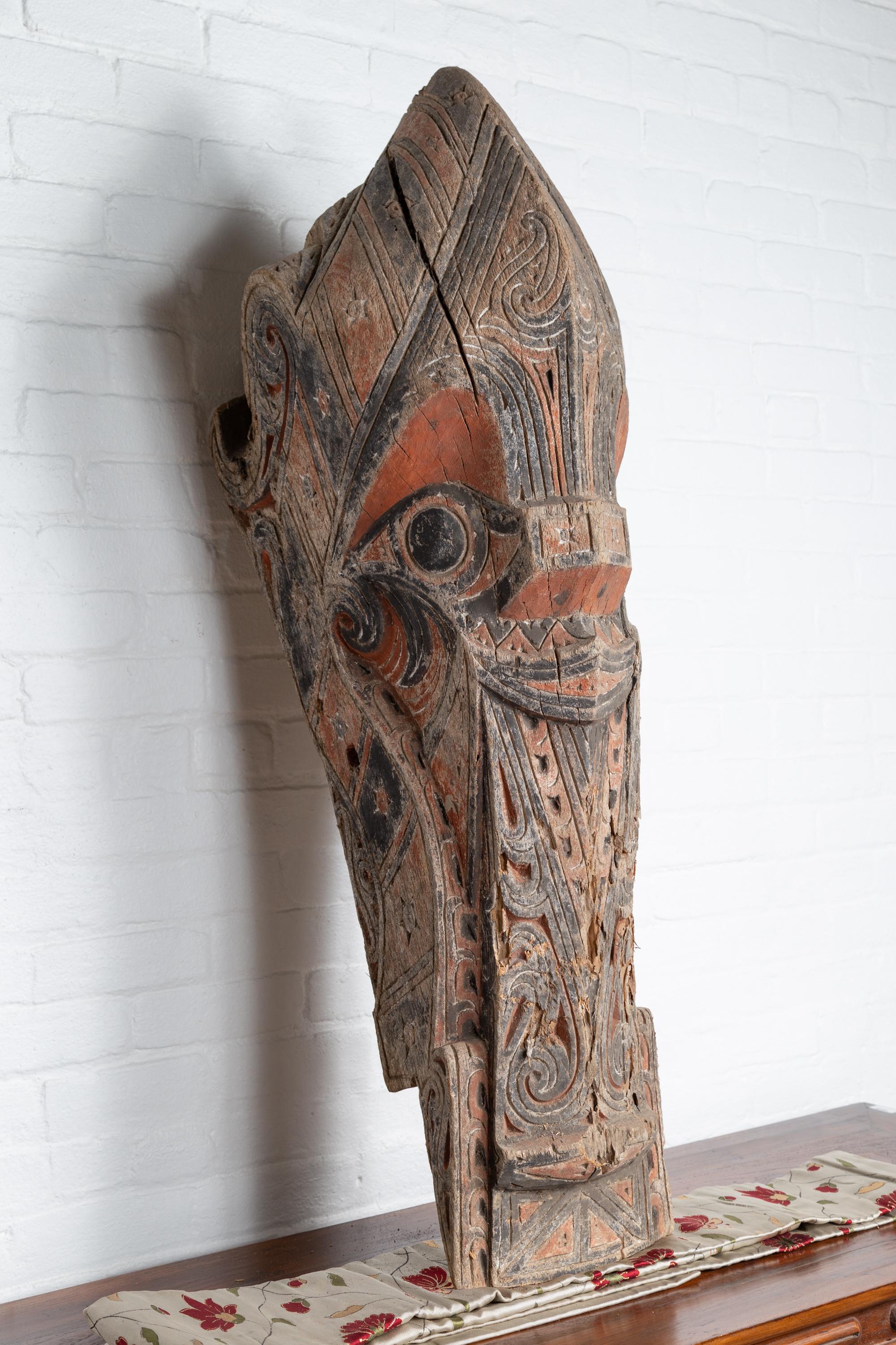 Large Hand Carved Singa Singa Tribal Carving from the Batak People, Sumatra 1