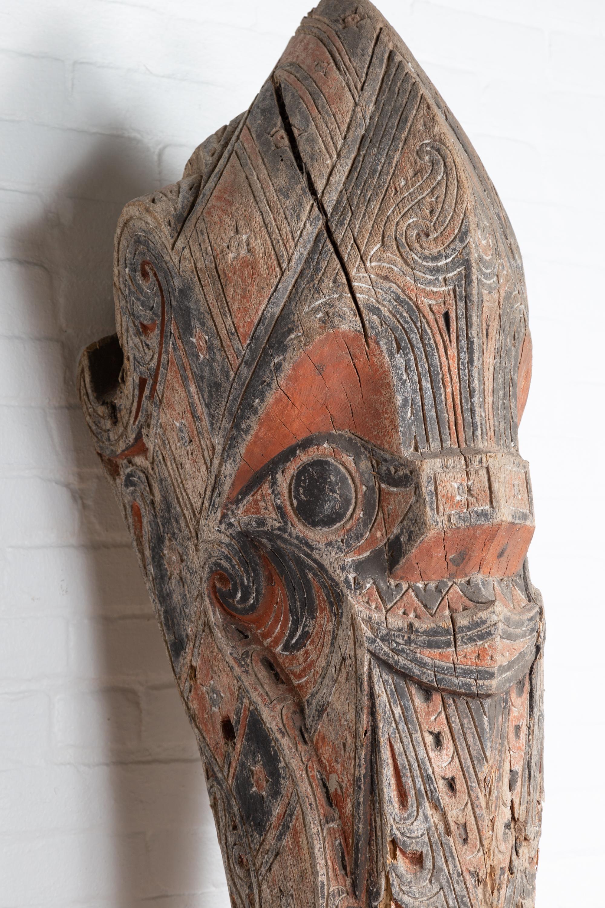 Large Hand Carved Singa Singa Tribal Carving from the Batak People, Sumatra 2