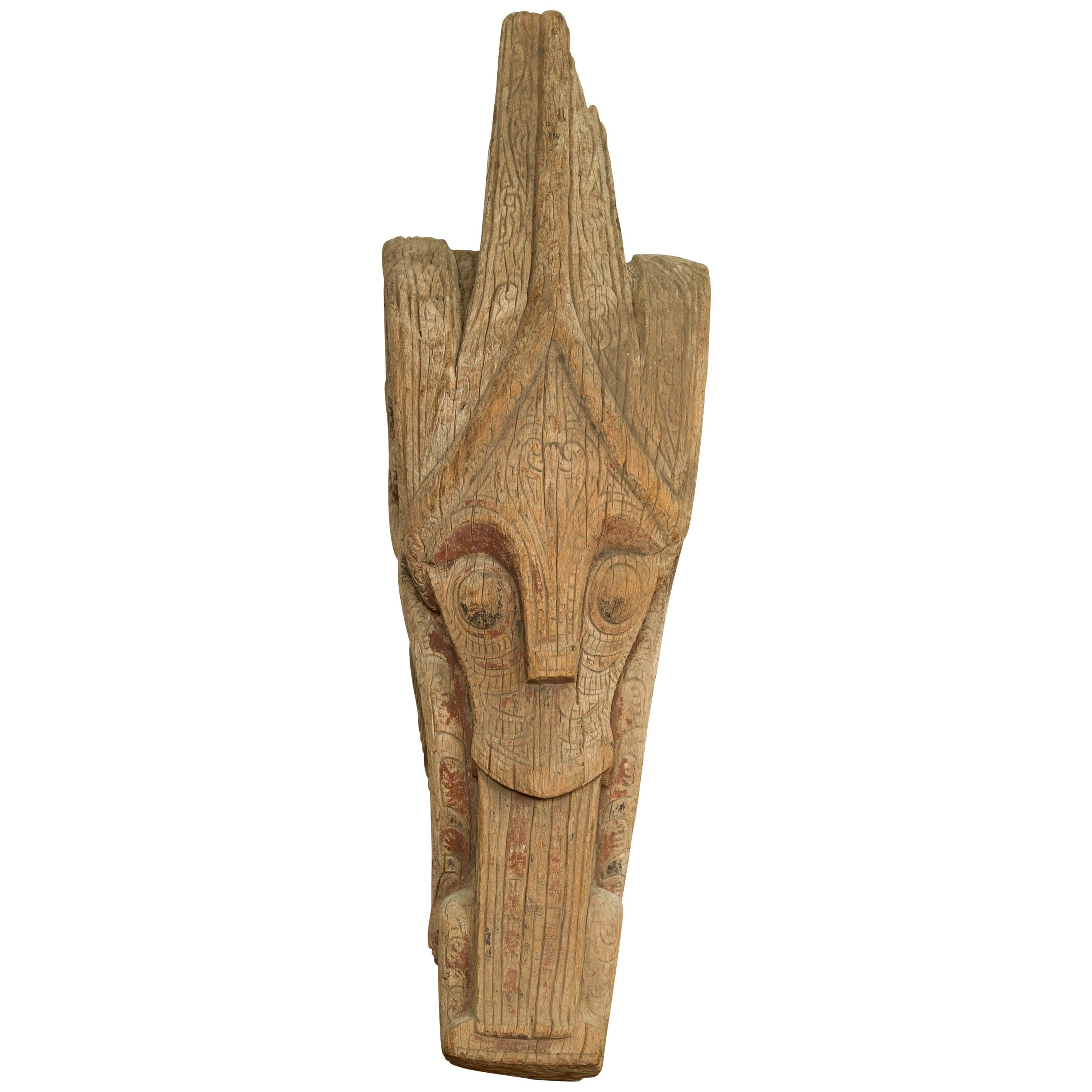 Large Hand Carved Singa Singa Tribal Carving from the Batak People, Sumatra For Sale