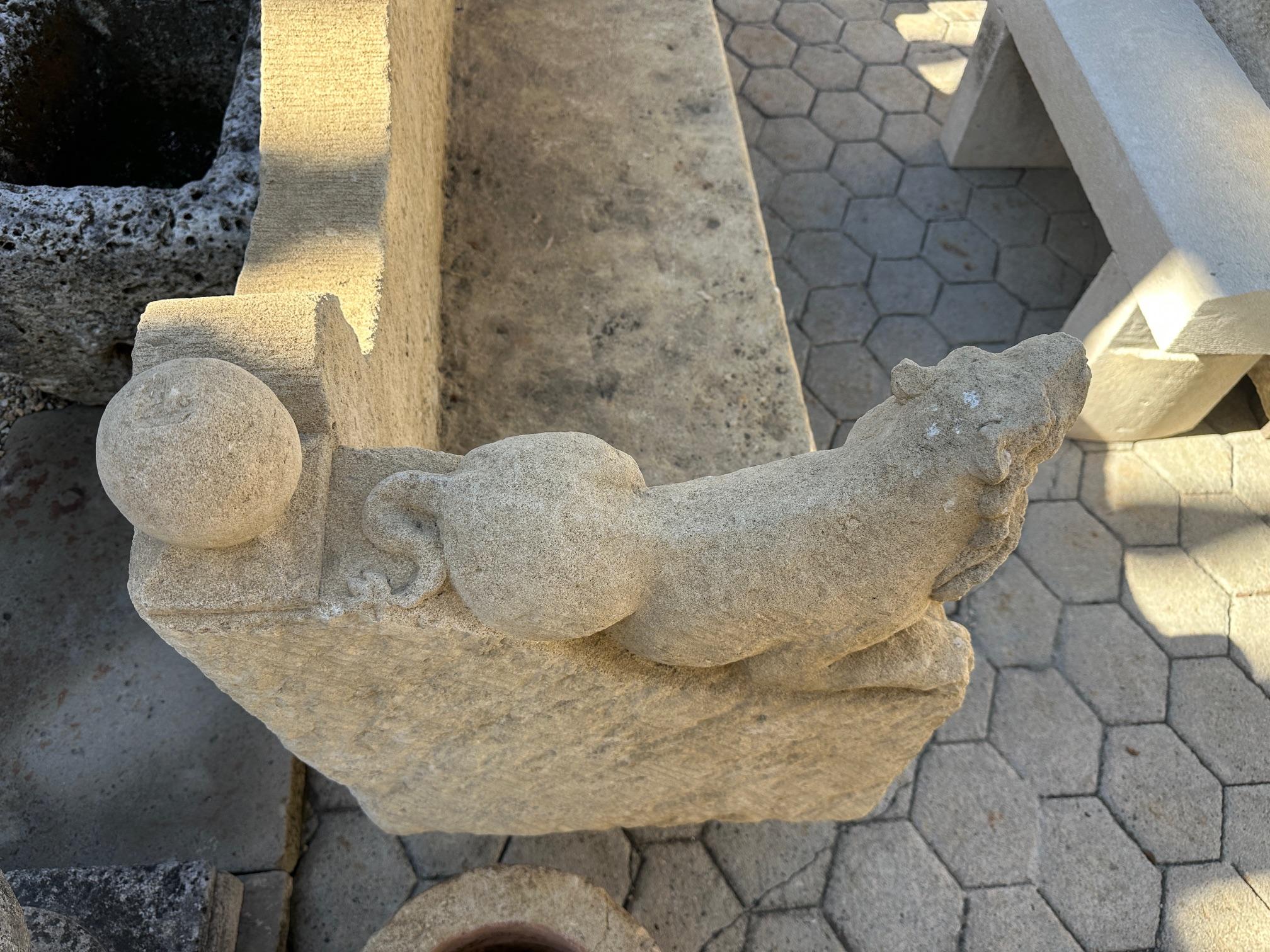 Large Hand Carved Stone Rustic Chateau Garden Bench Regal Outdoor Seat Antique For Sale 3