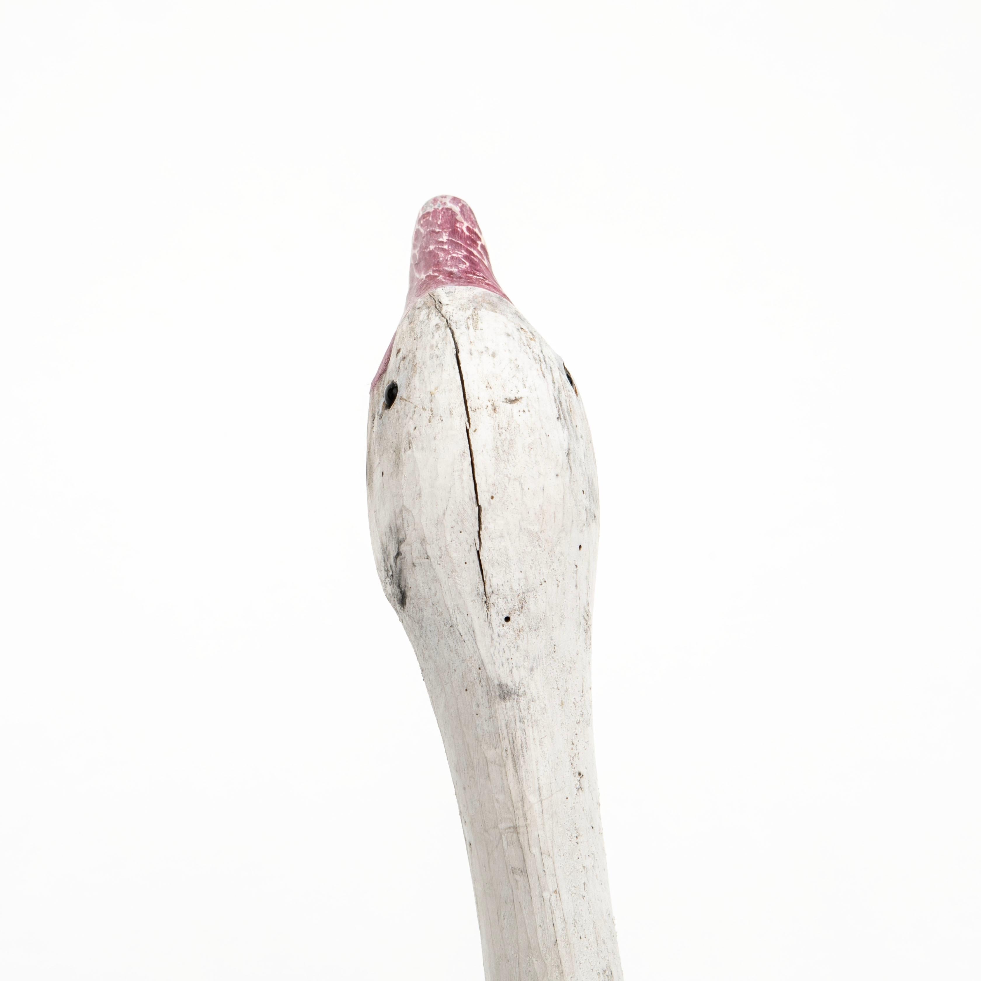 Large Hand-Carved Swan Decoy Sculpture For Sale 2