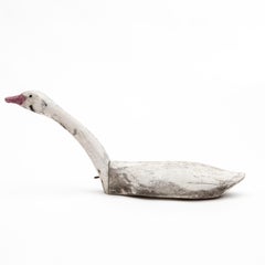 Large Hand-Carved Swan Decoy Sculpture