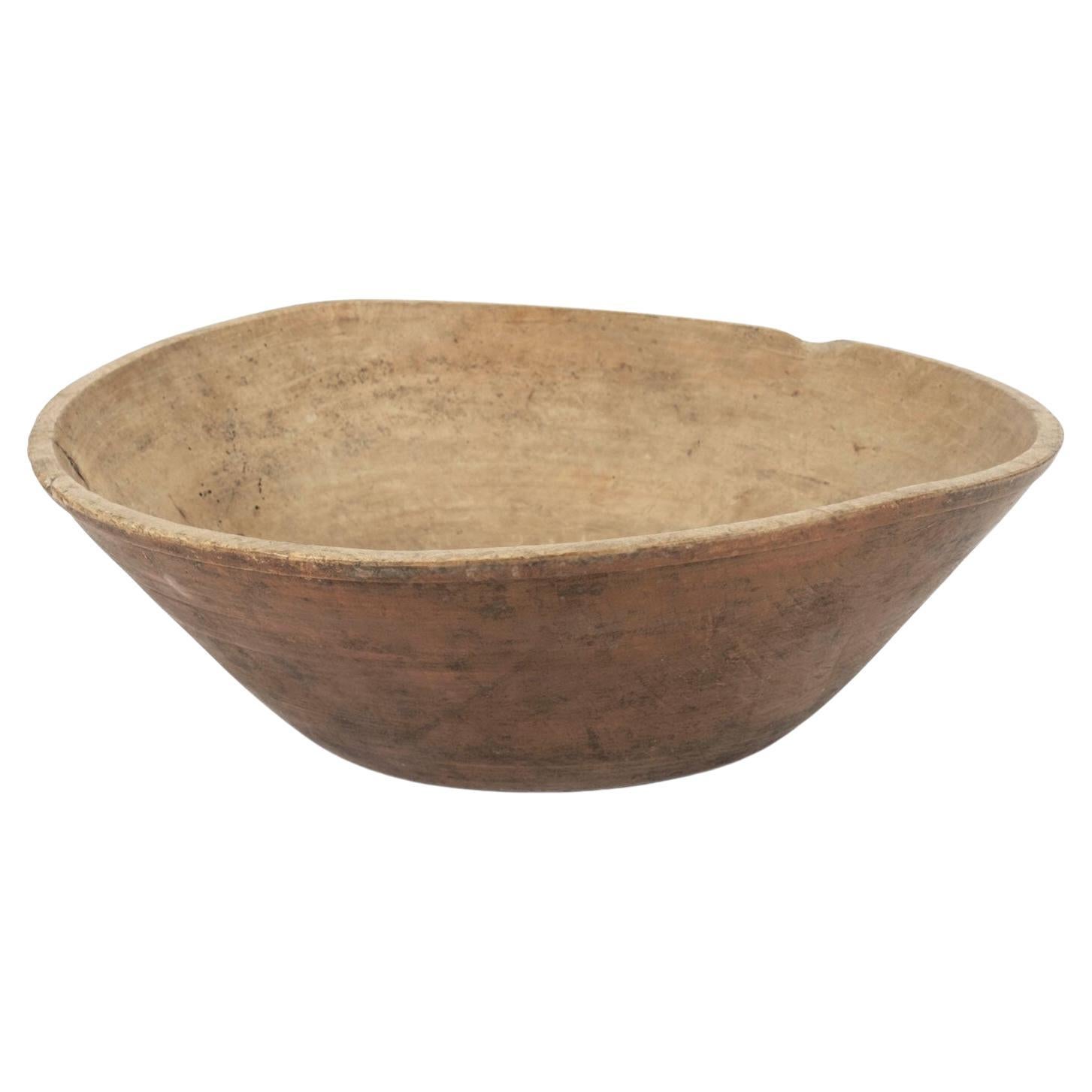 Large Hand-Carved Swedish Birch Wood Bowl