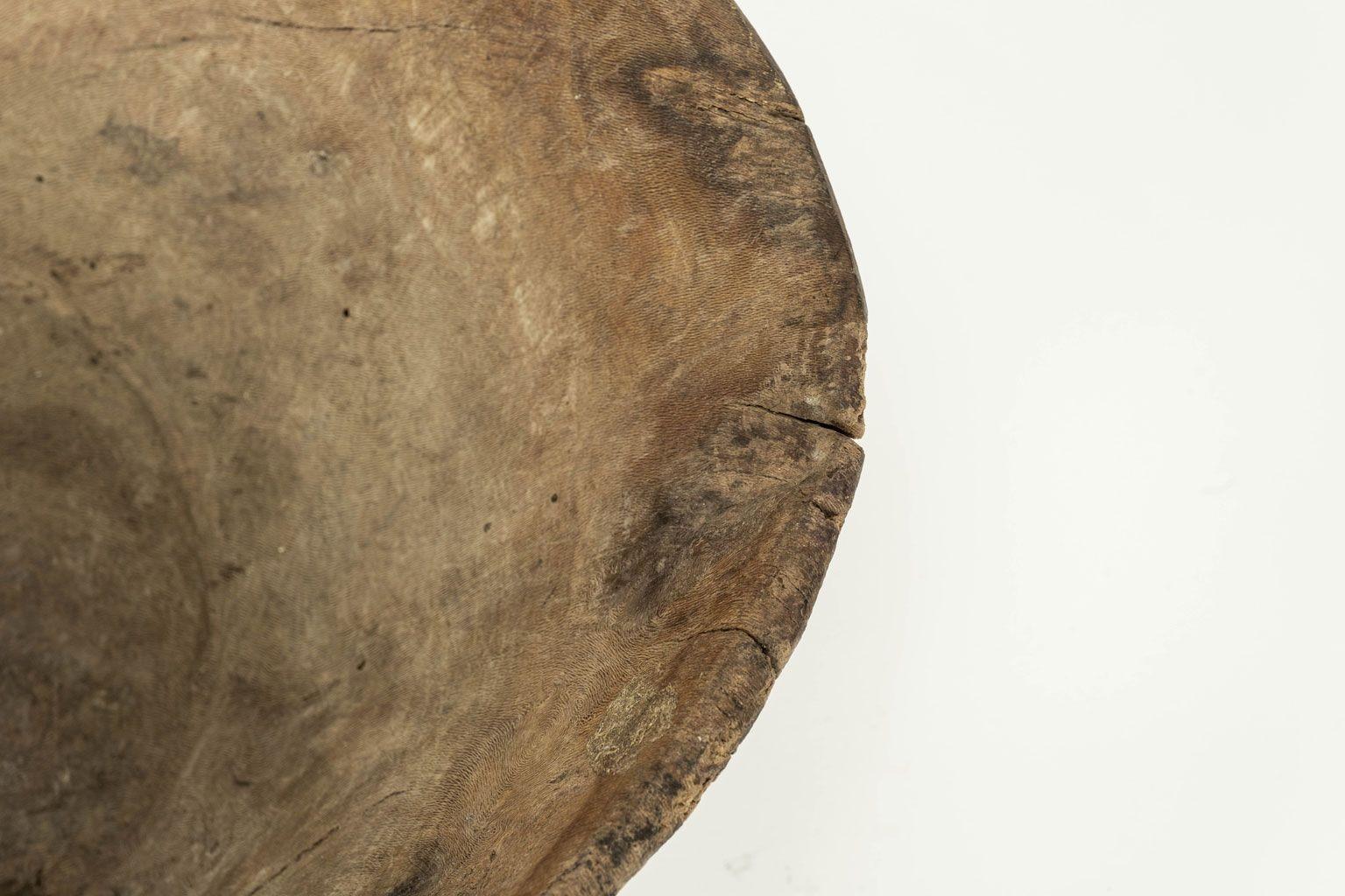 Primitive Large Hand-Carved Swedish Root Bowl