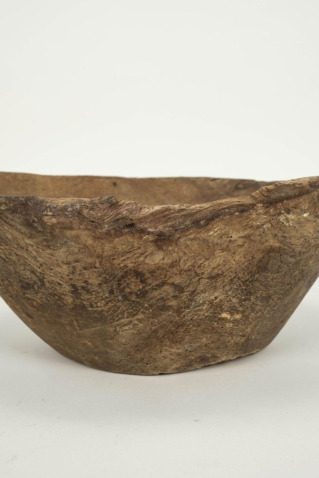 Large Hand-Carved Swedish Root Bowl In Good Condition In Houston, TX