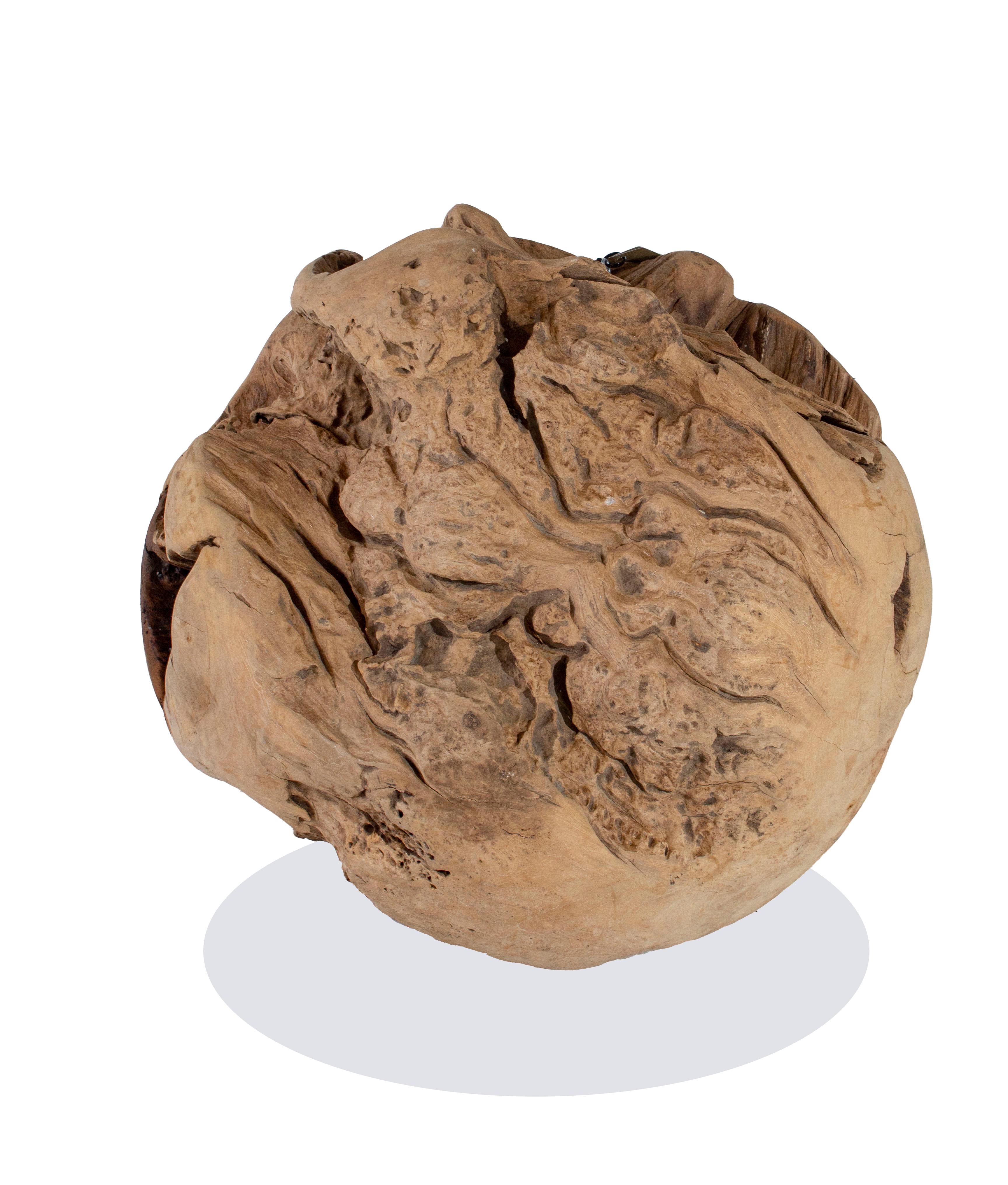 This teak ball is an outstanding decoration for your home or office. The large size and classic design make it an eye catching piece that will turn heads. Its durability makes it sure to last in any environment, indoors or out. Exceptionally sized