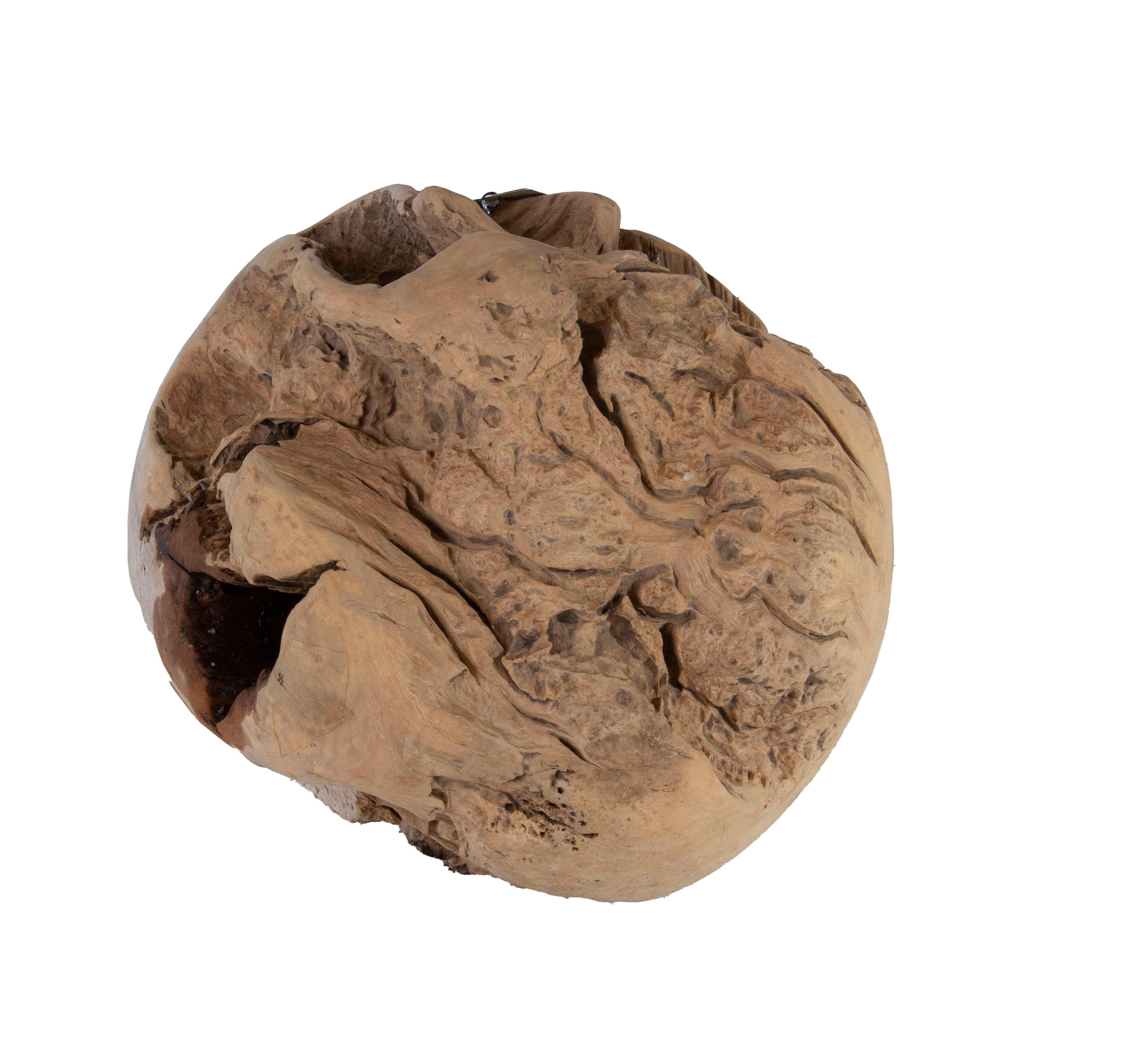 Hand-Carved Large Hand Carved Teak Ball For Sale