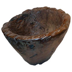 Large Hand-Carved Teak Wood Bowl/ Planter Late 20th Century