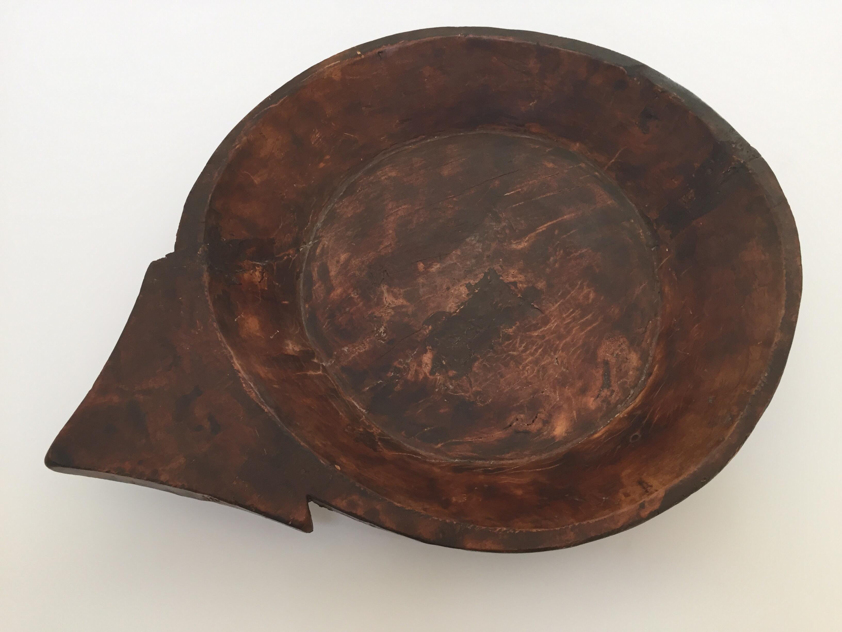 Large Hand-Carved Tribal Wooden Bowl from the Batak of Sumatra 6