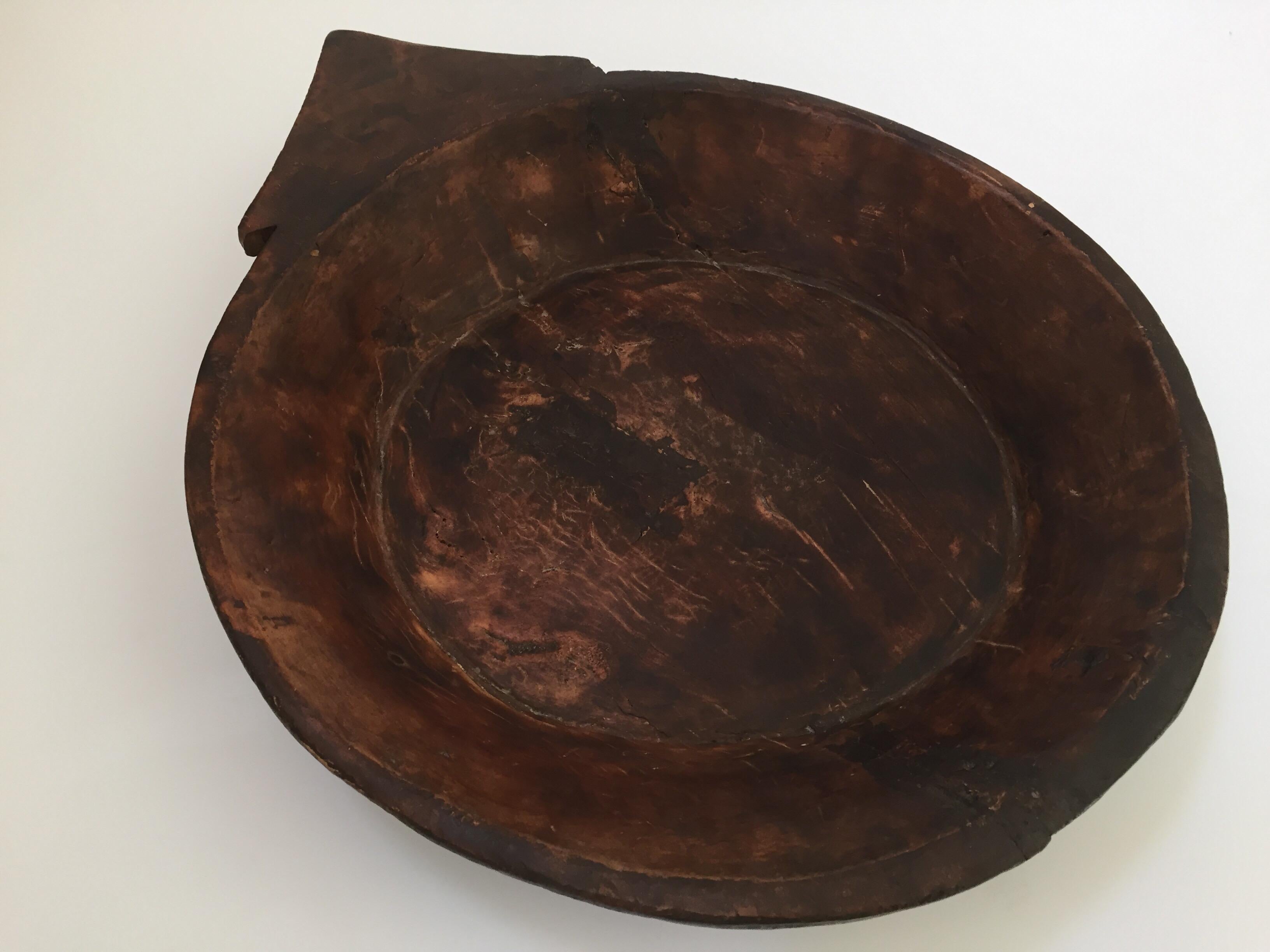 Large Hand-Carved Tribal Wooden Bowl from the Batak of Sumatra 9