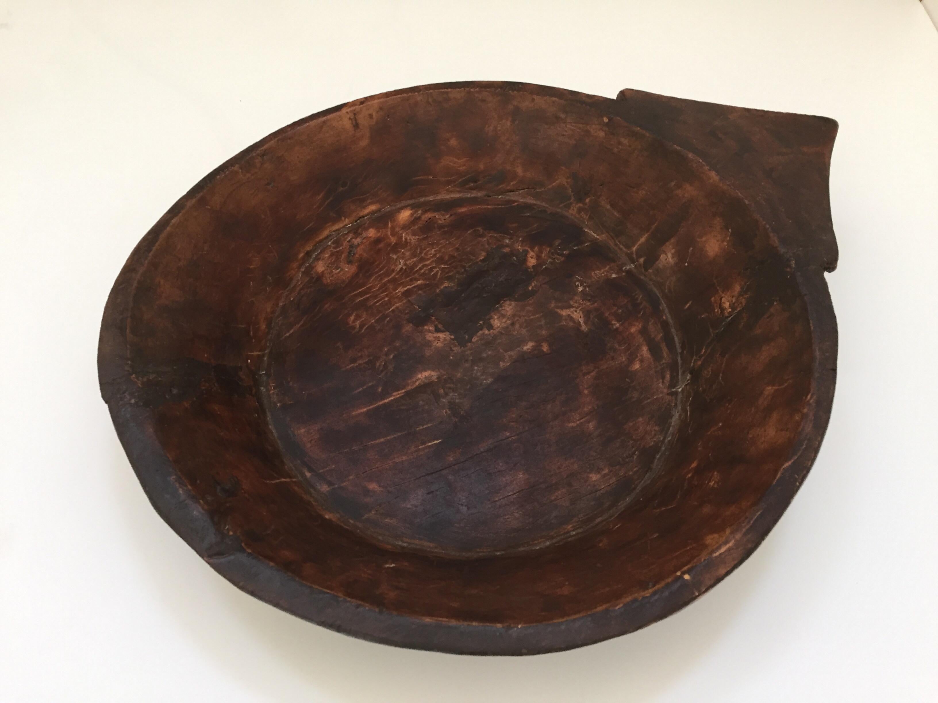 Large Hand-Carved Tribal Wooden Bowl from the Batak of Sumatra 12