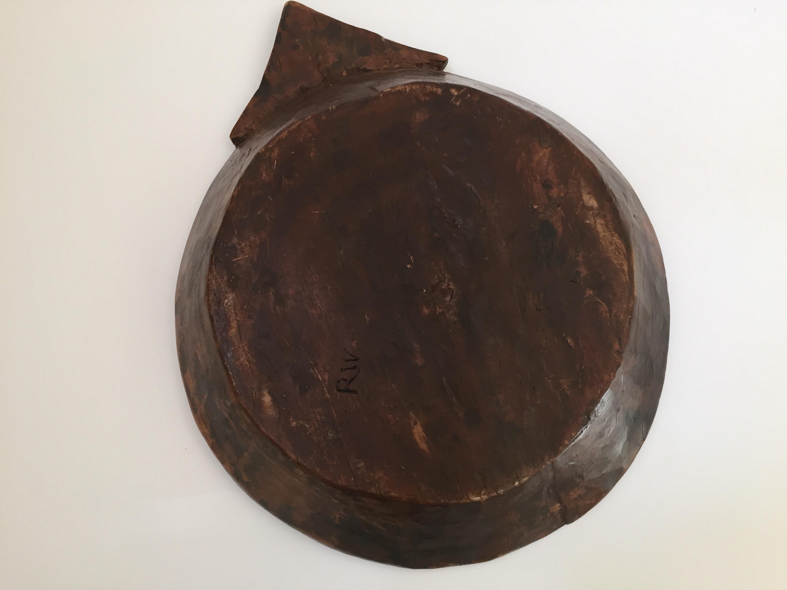 Large Hand-Carved Tribal Wooden Bowl from the Batak of Sumatra 1