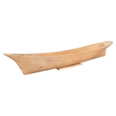 Large Hand Carved Wooden Model Boat, Denmark circa 1900's
