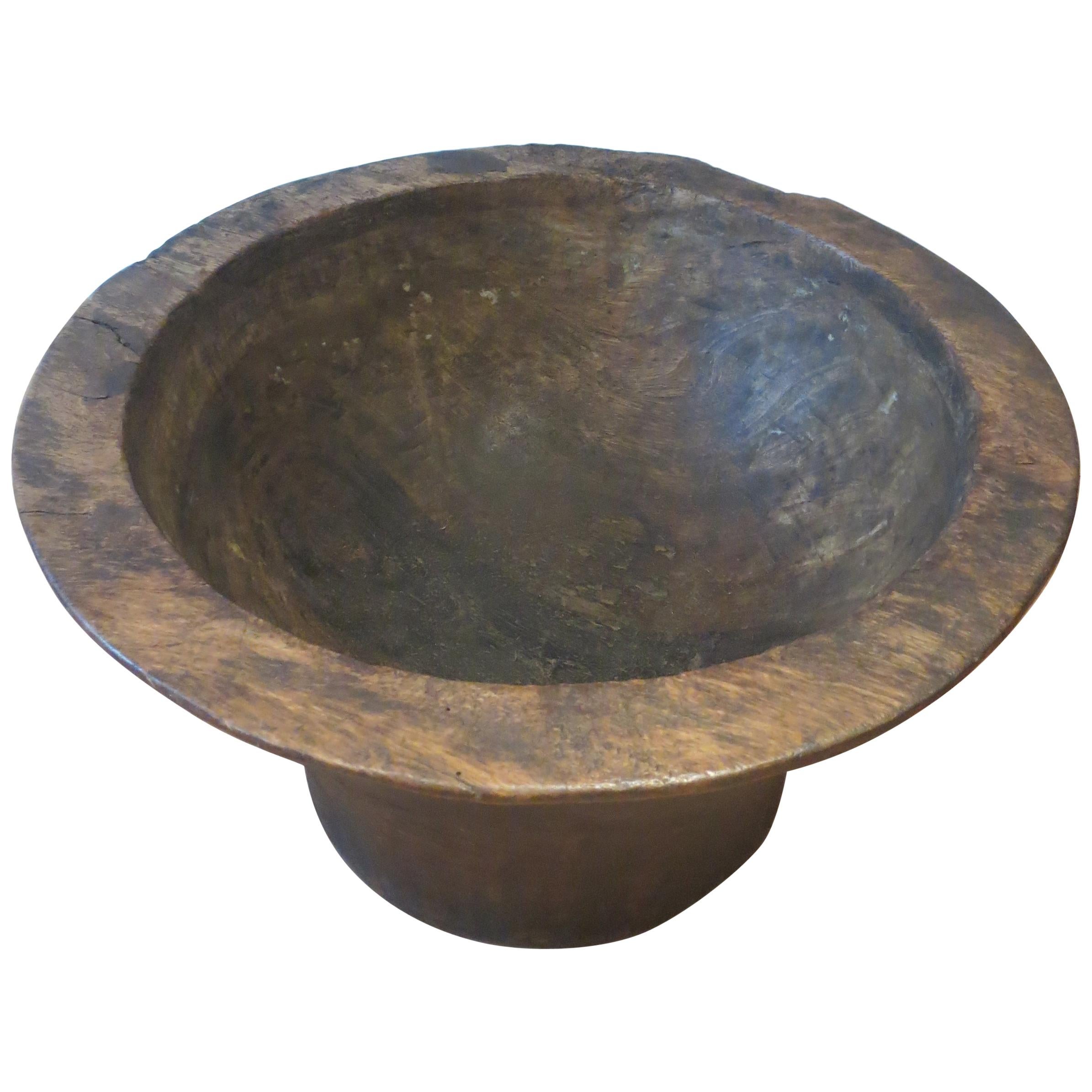 Large Hand Crafted African Hardwood Wooden Bowl 